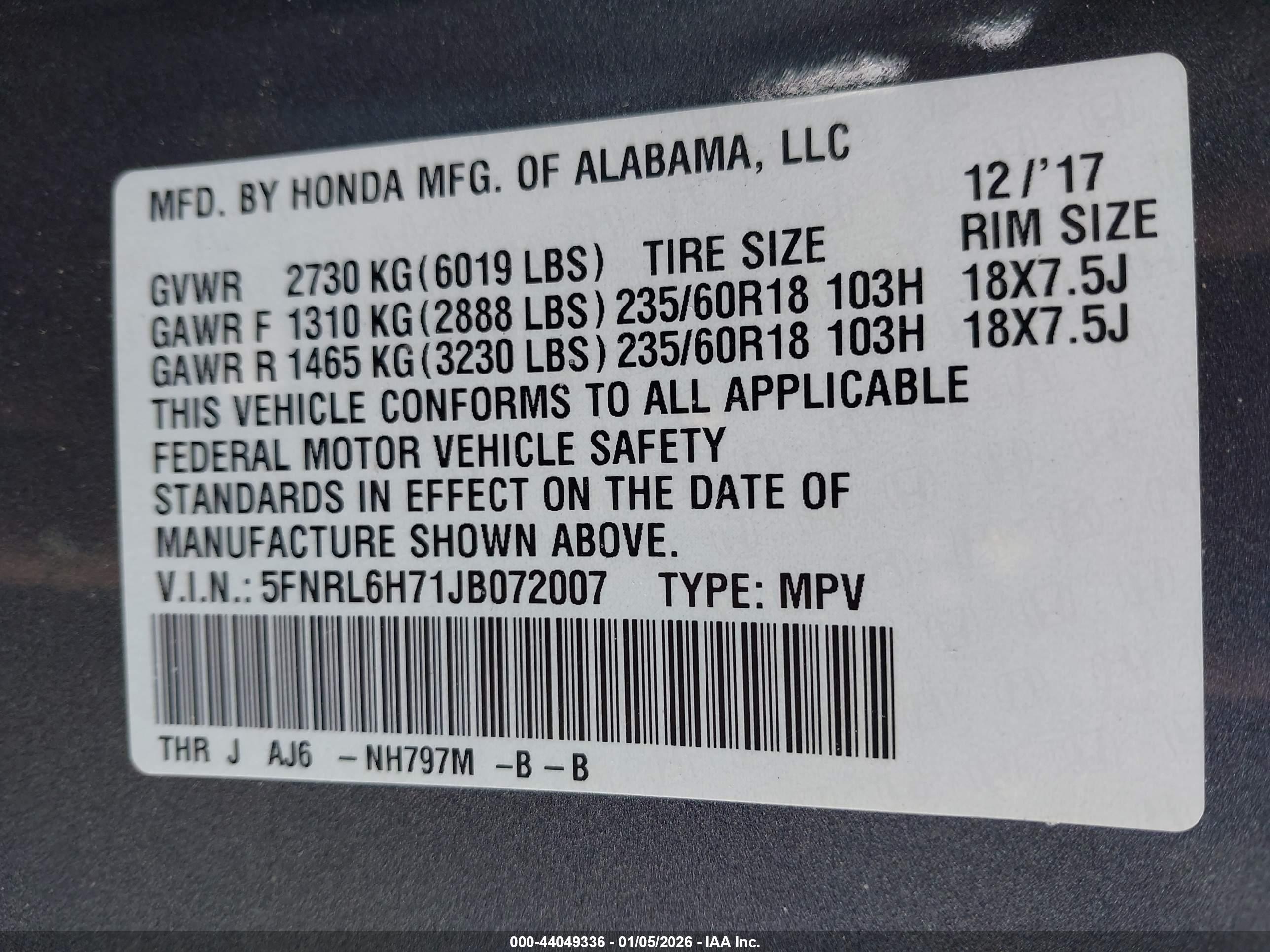 HONDA ODYSSEY image 9