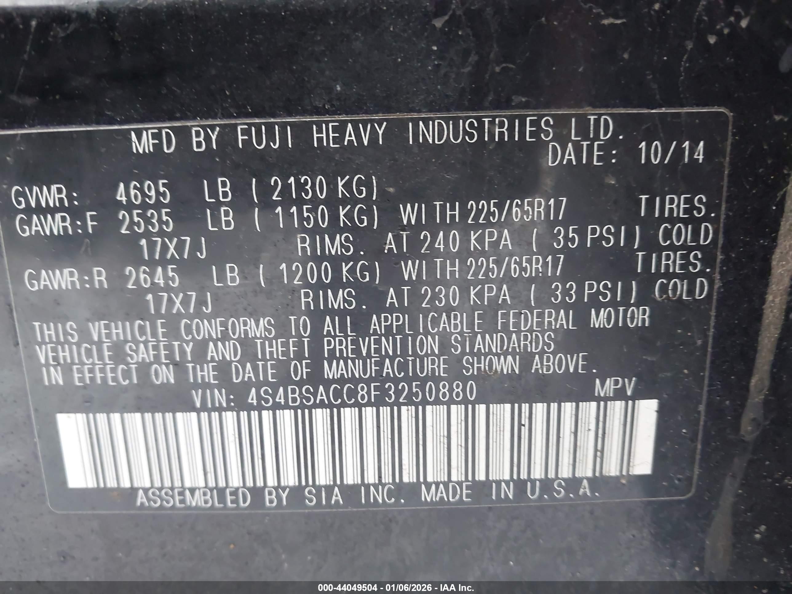 SUBARU OUTBACK image 9