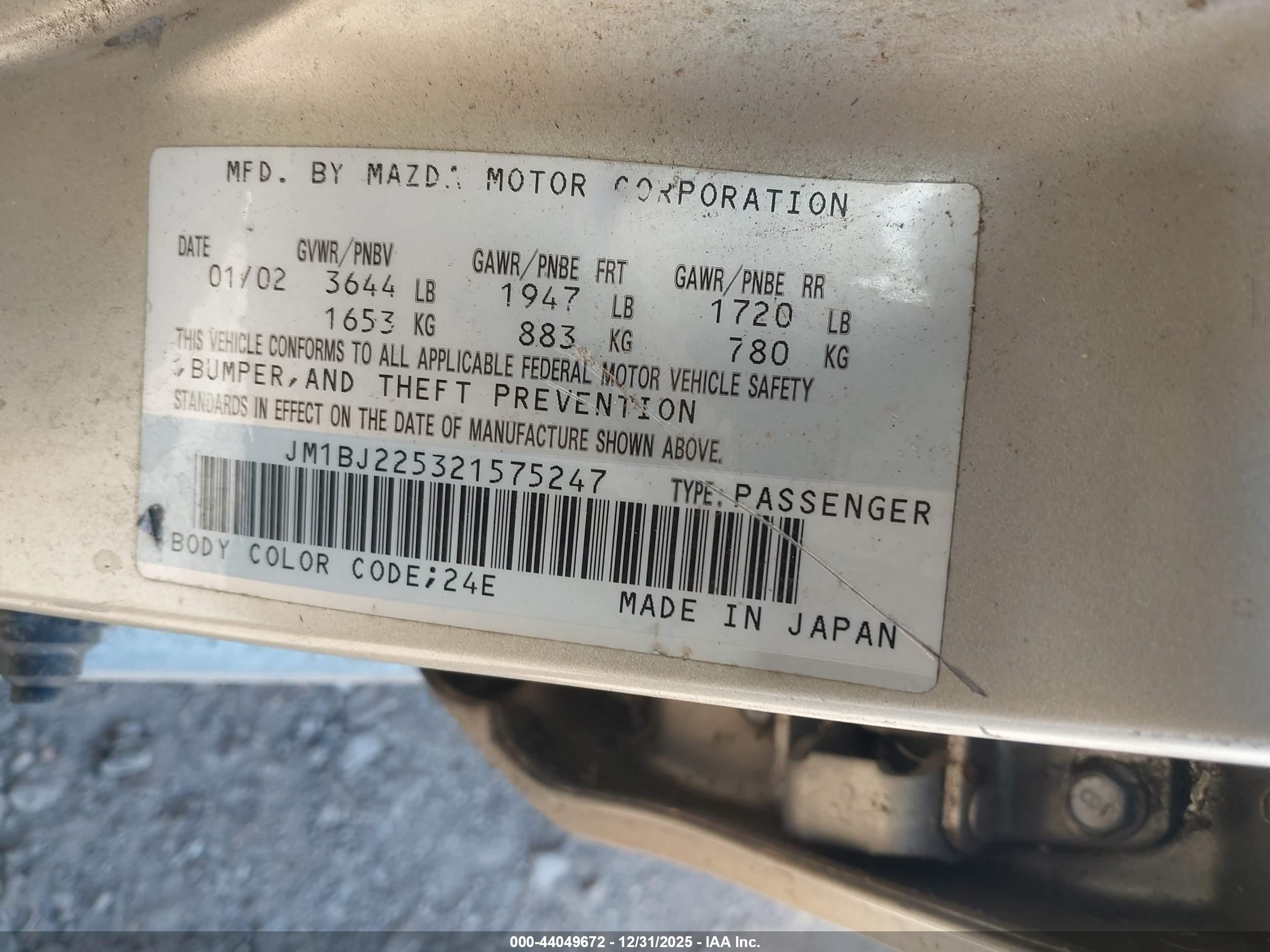 MAZDA PROTEGE image 9