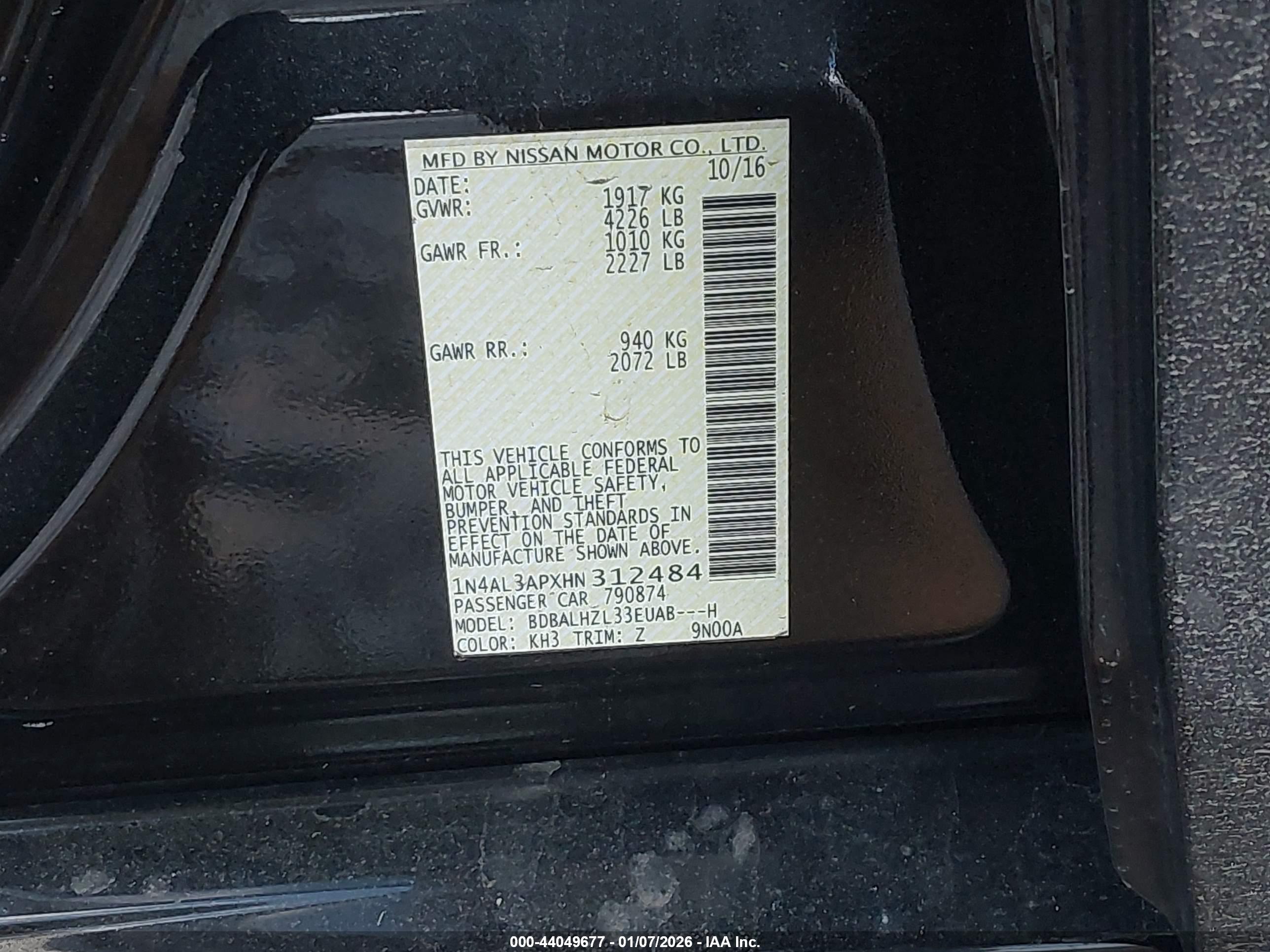 NISSAN ALTIMA image 9