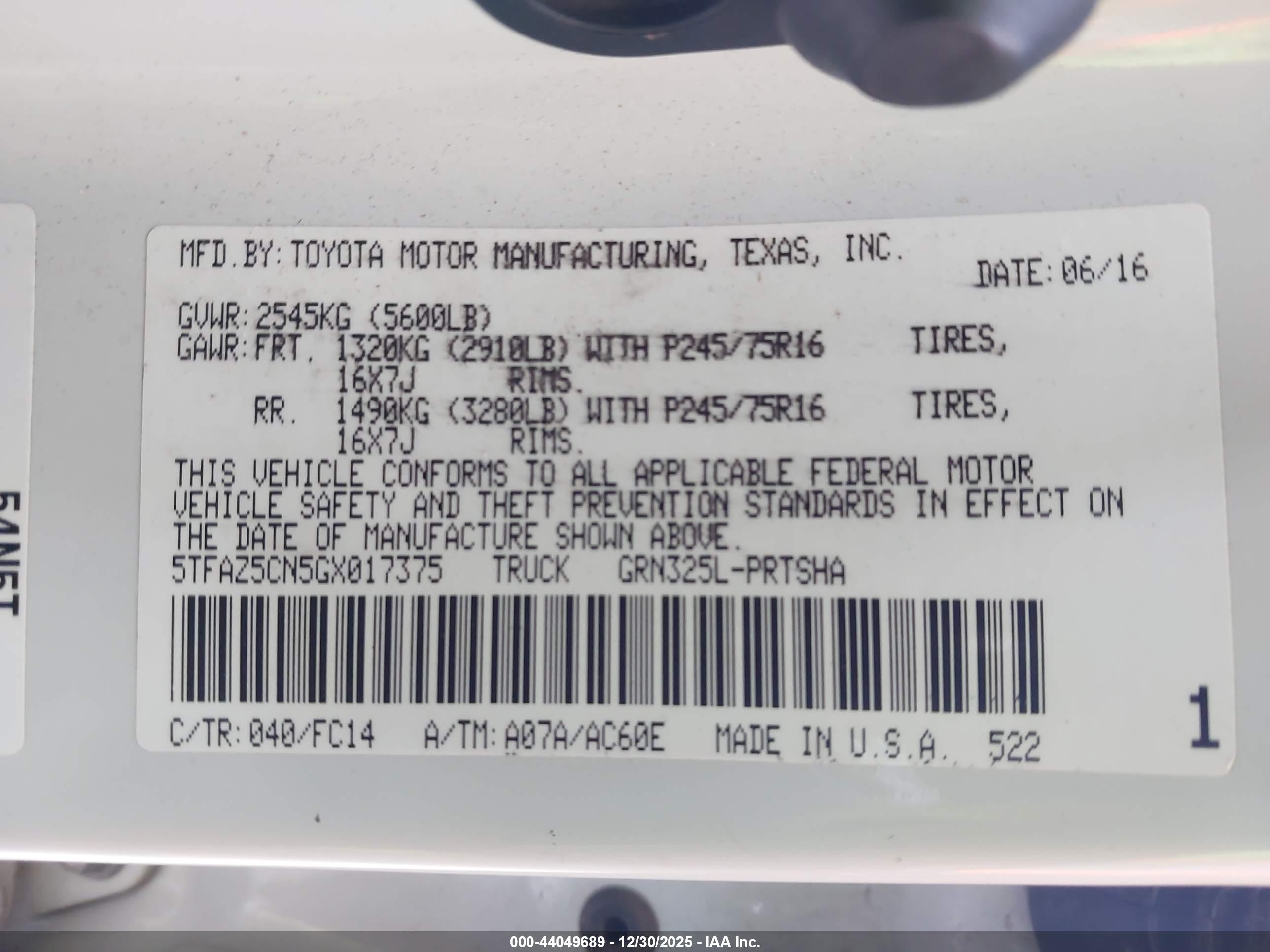 TOYOTA TACOMA image 9