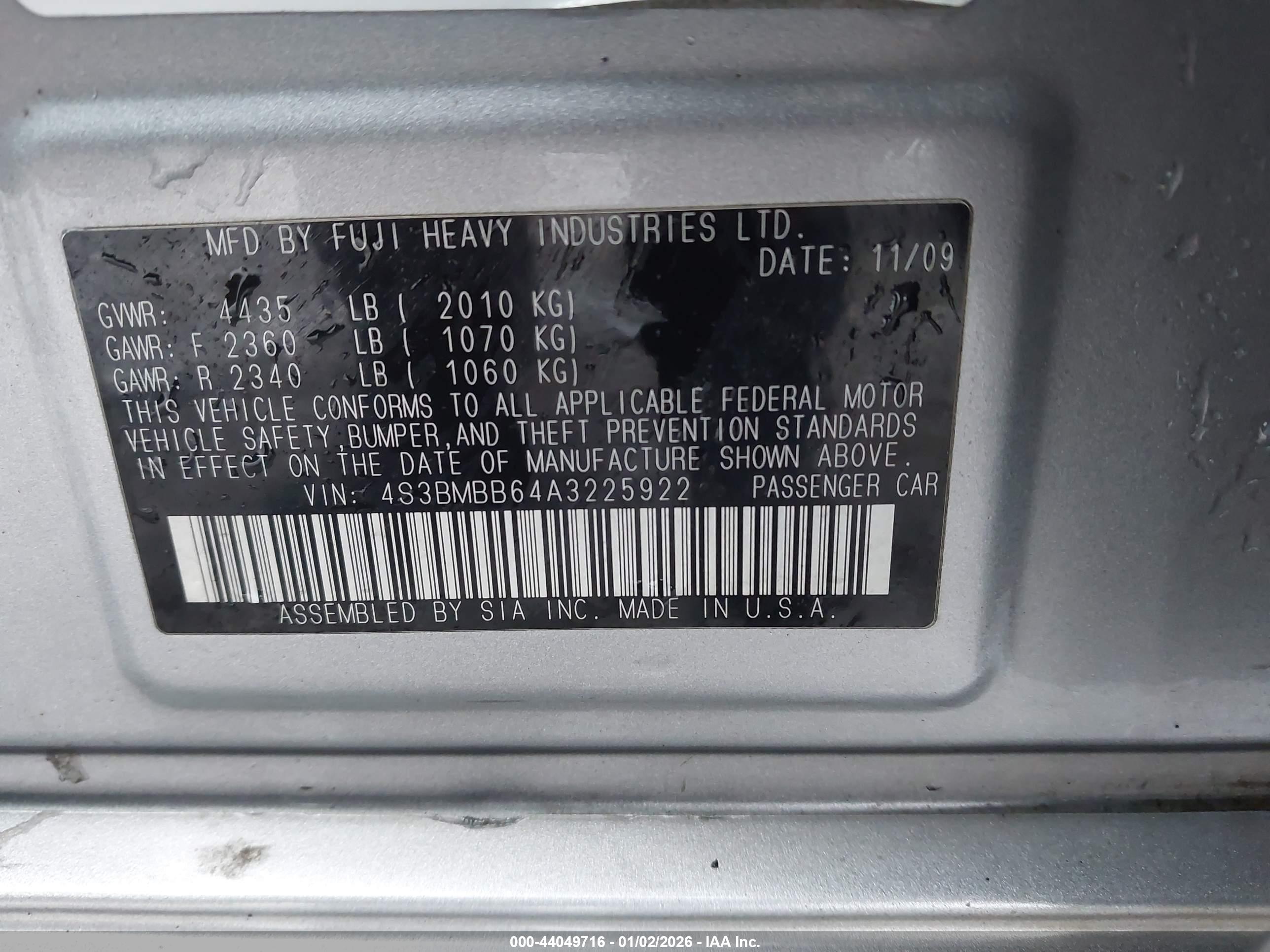 SUBARU LEGACY image 9