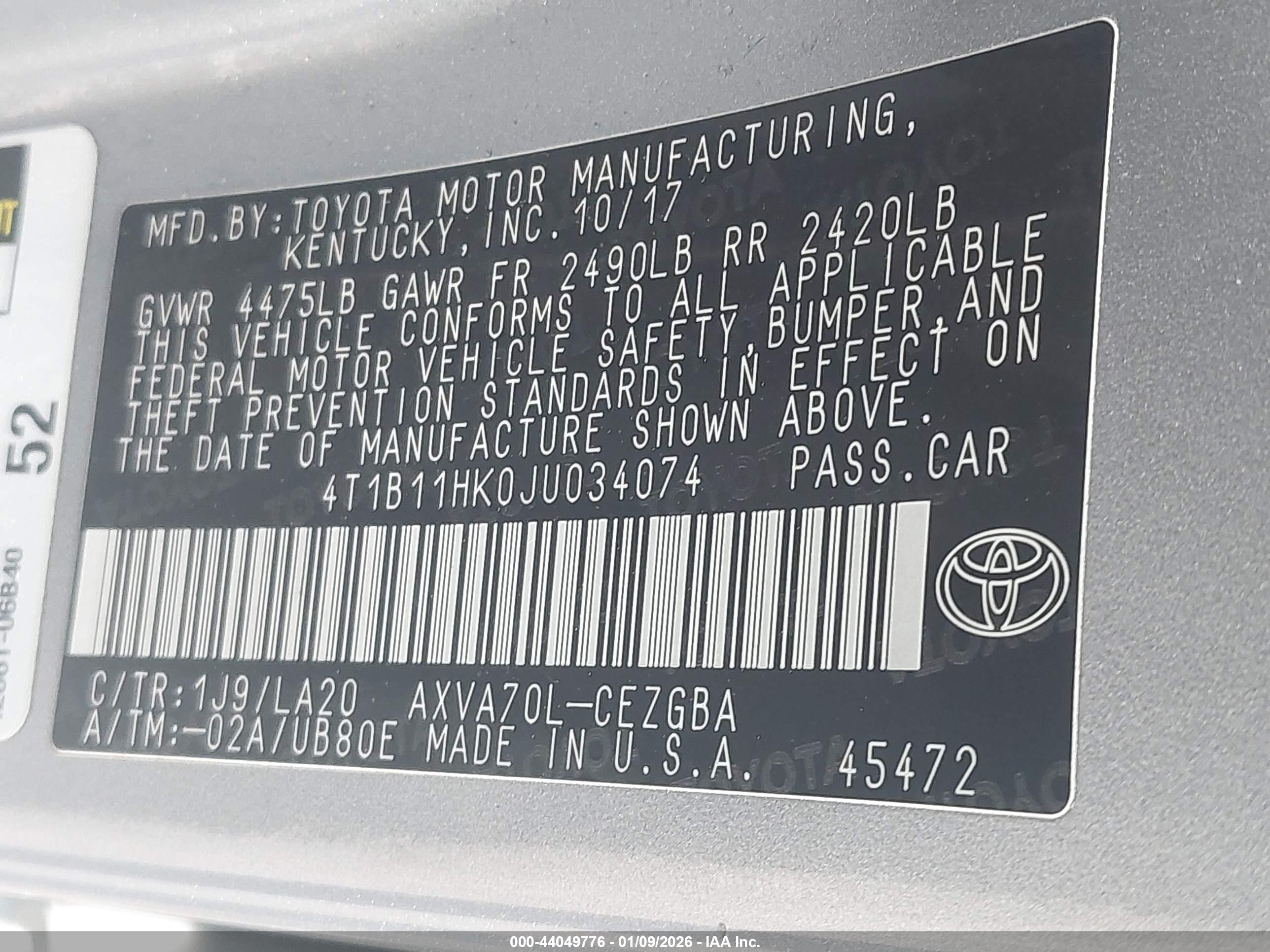 TOYOTA CAMRY image 9