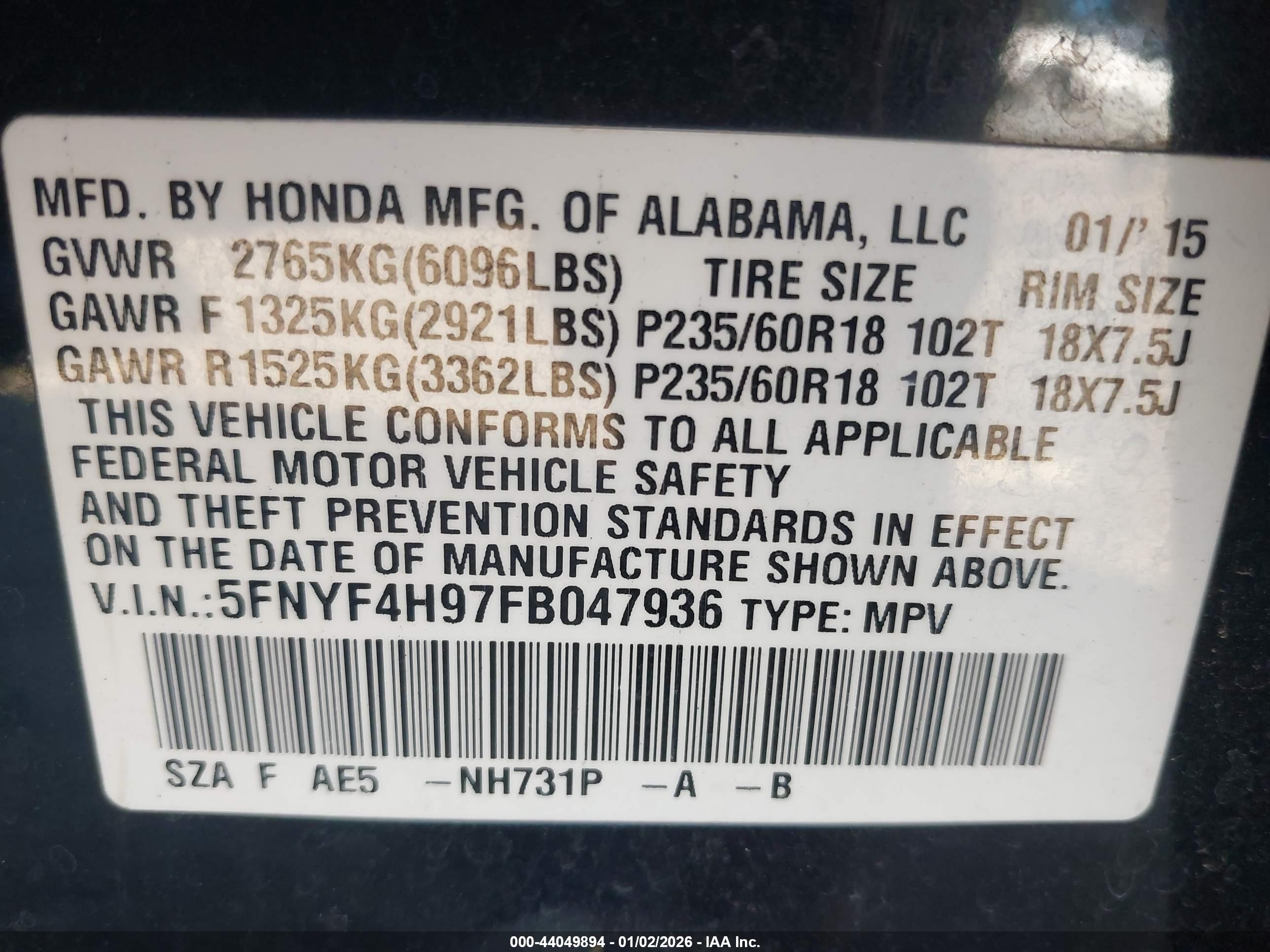 HONDA PILOT image 9