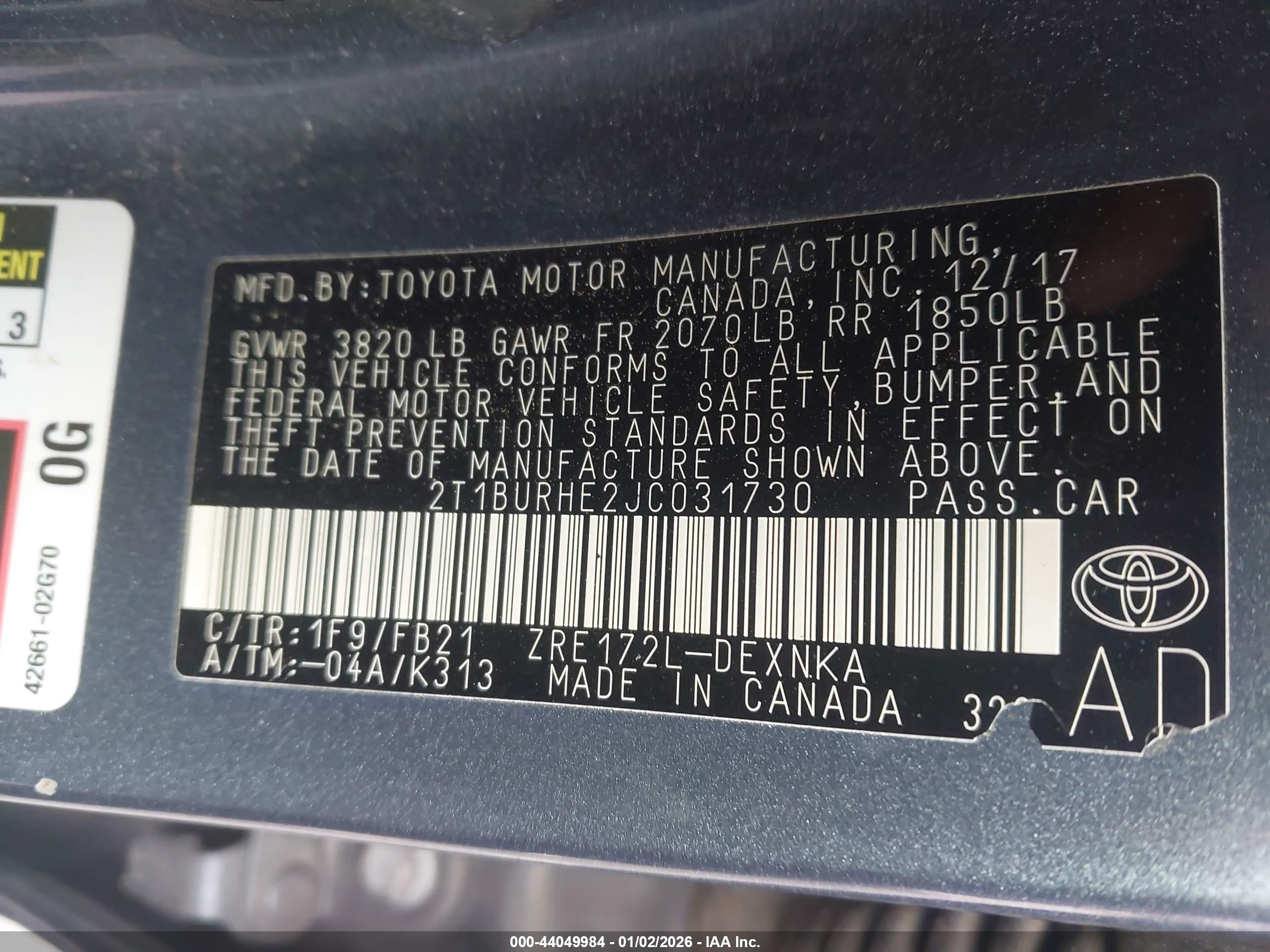 TOYOTA COROLLA image 9