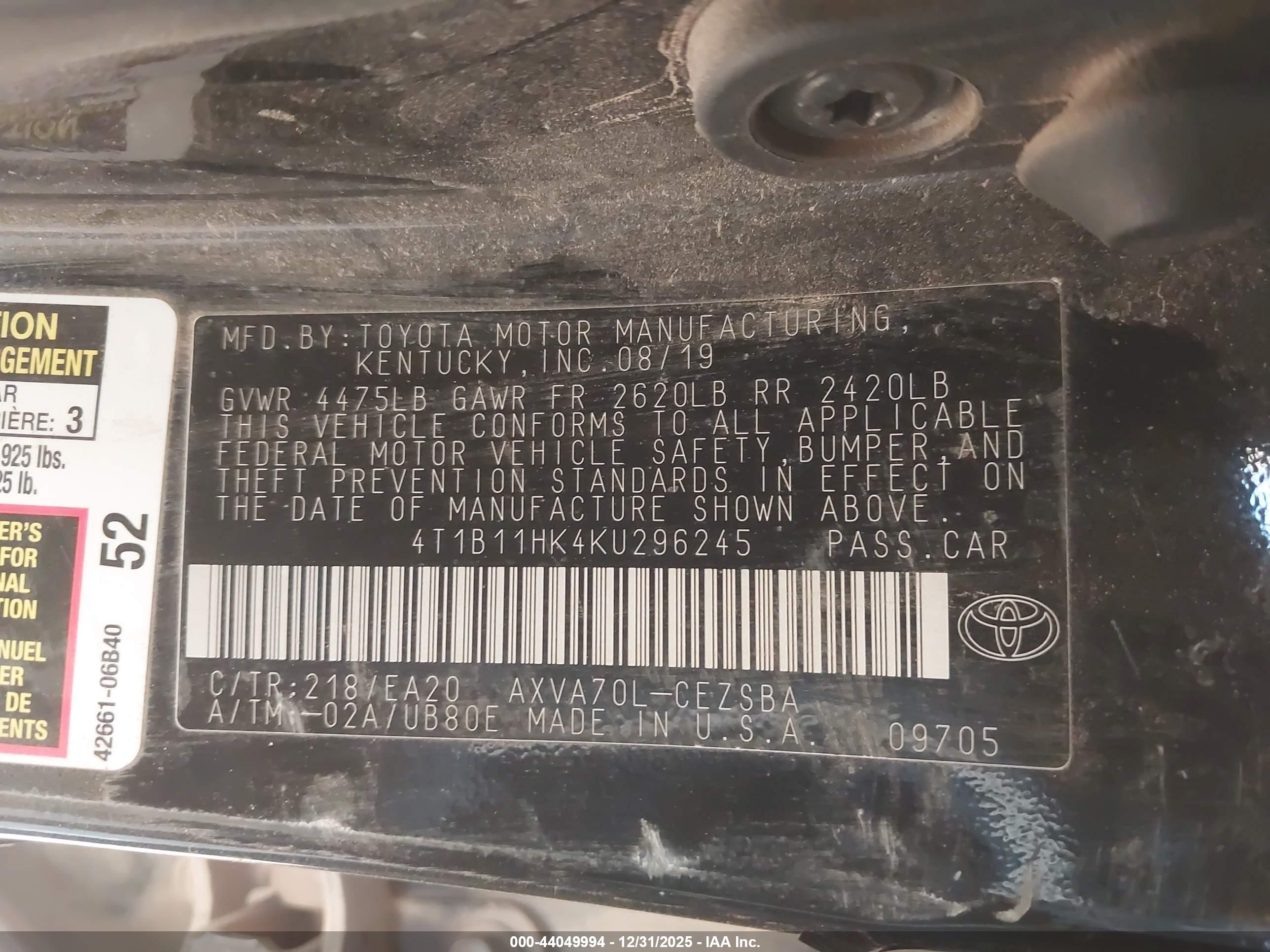 TOYOTA CAMRY image 9