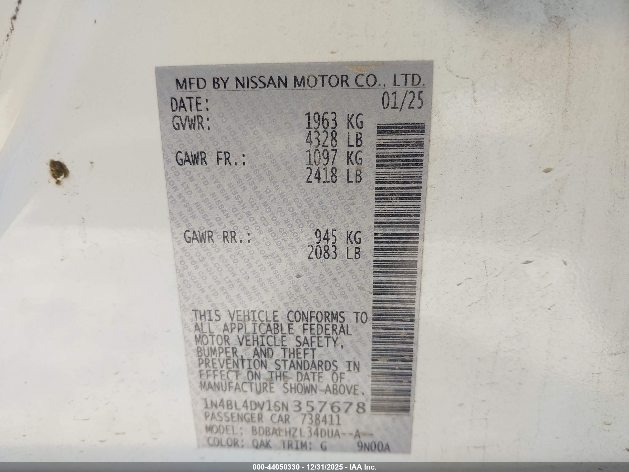 NISSAN ALTIMA image 9
