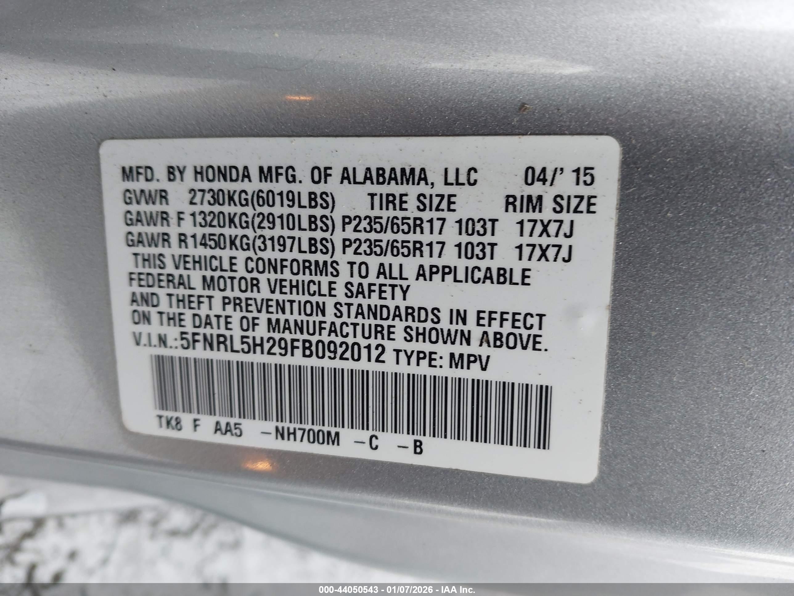 HONDA ODYSSEY image 9