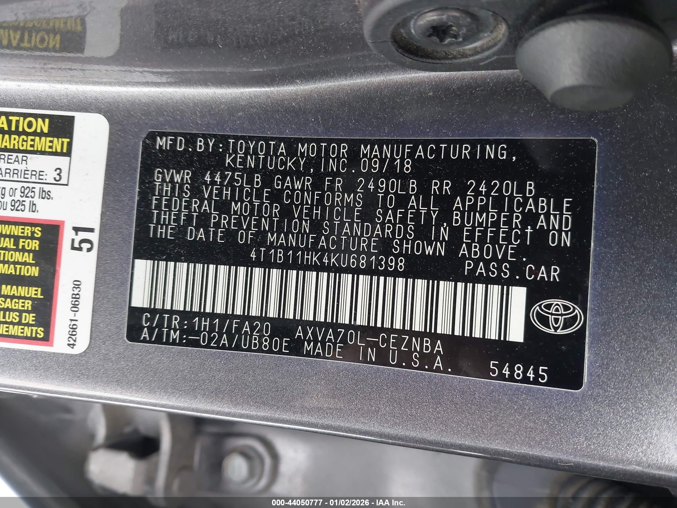 TOYOTA CAMRY image 9