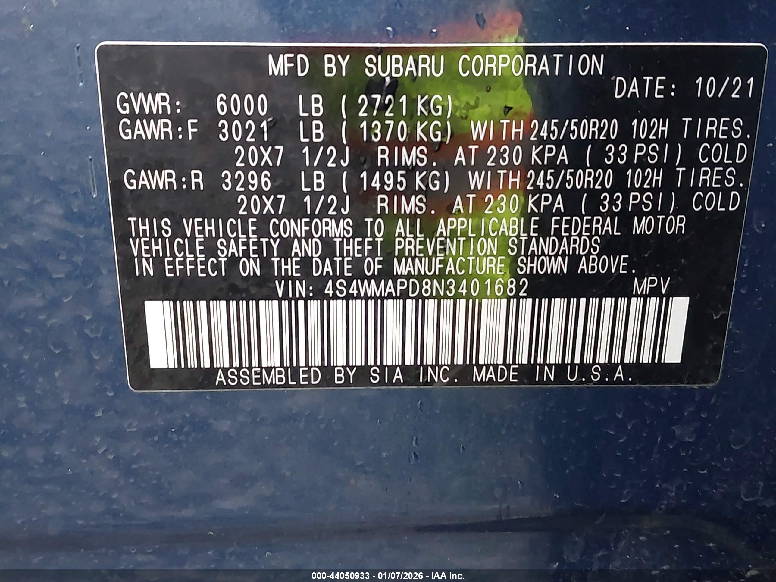 SUBARU ASCENT image 9