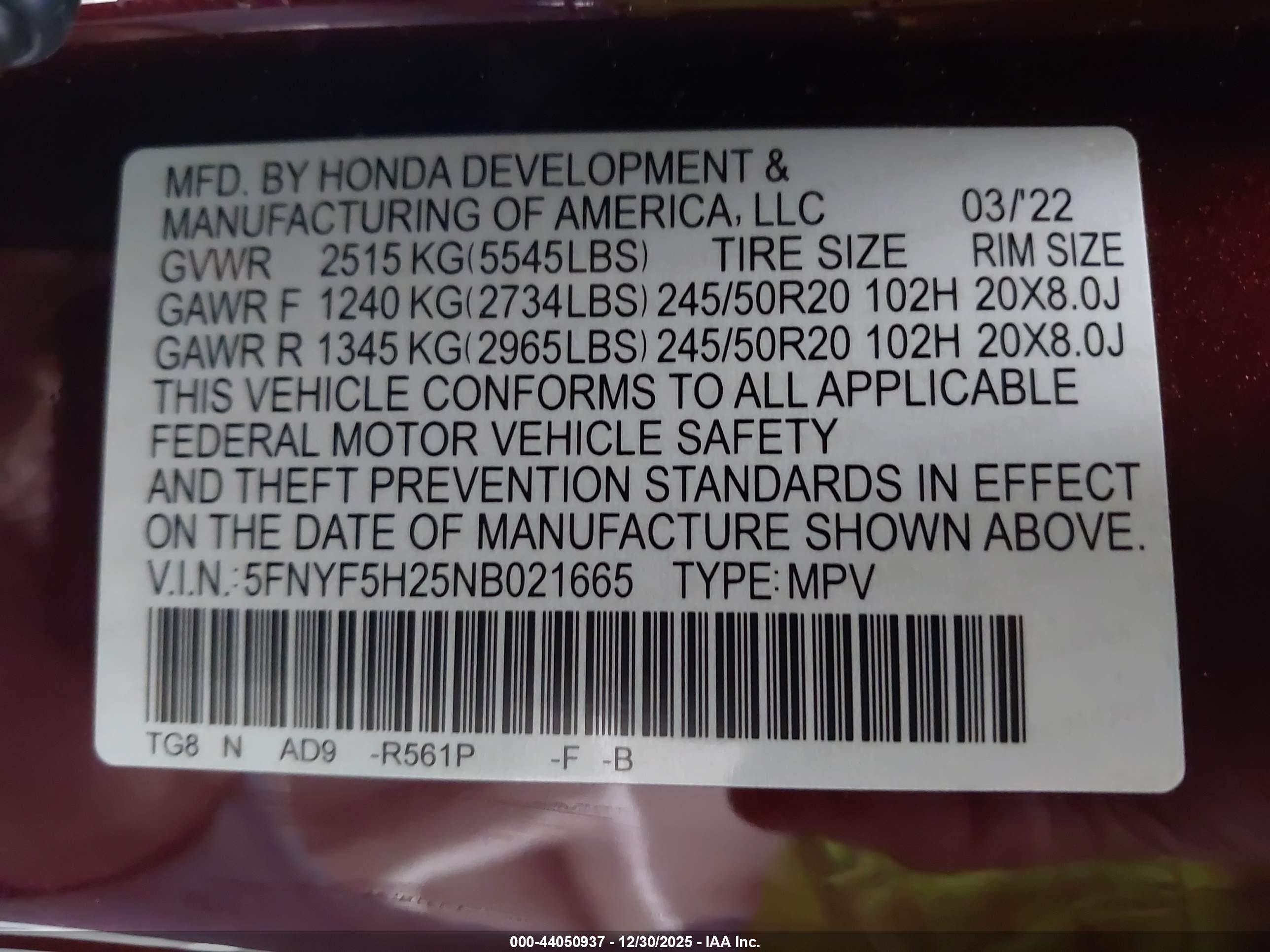 HONDA PILOT image 9