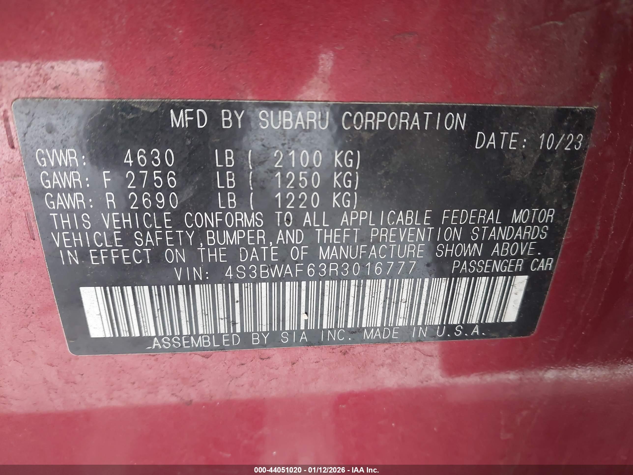 SUBARU LEGACY image 9
