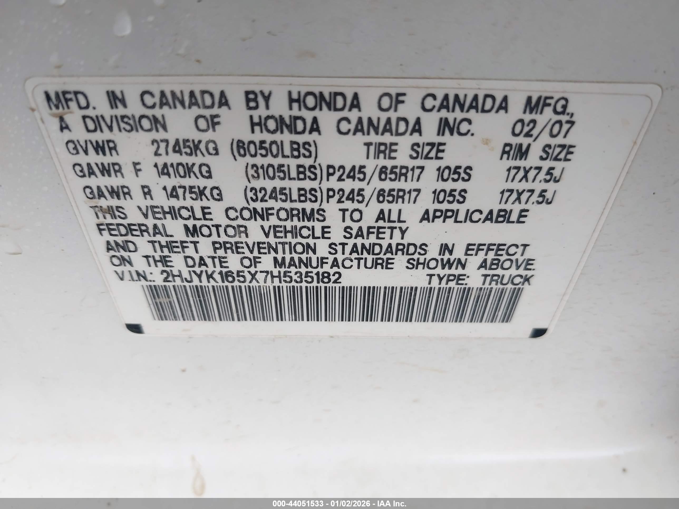 HONDA RIDGELINE image 9