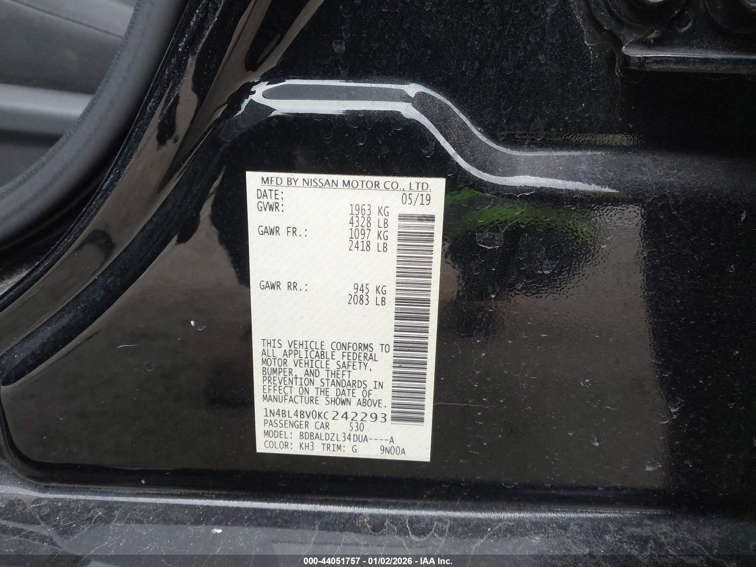 NISSAN ALTIMA image 9