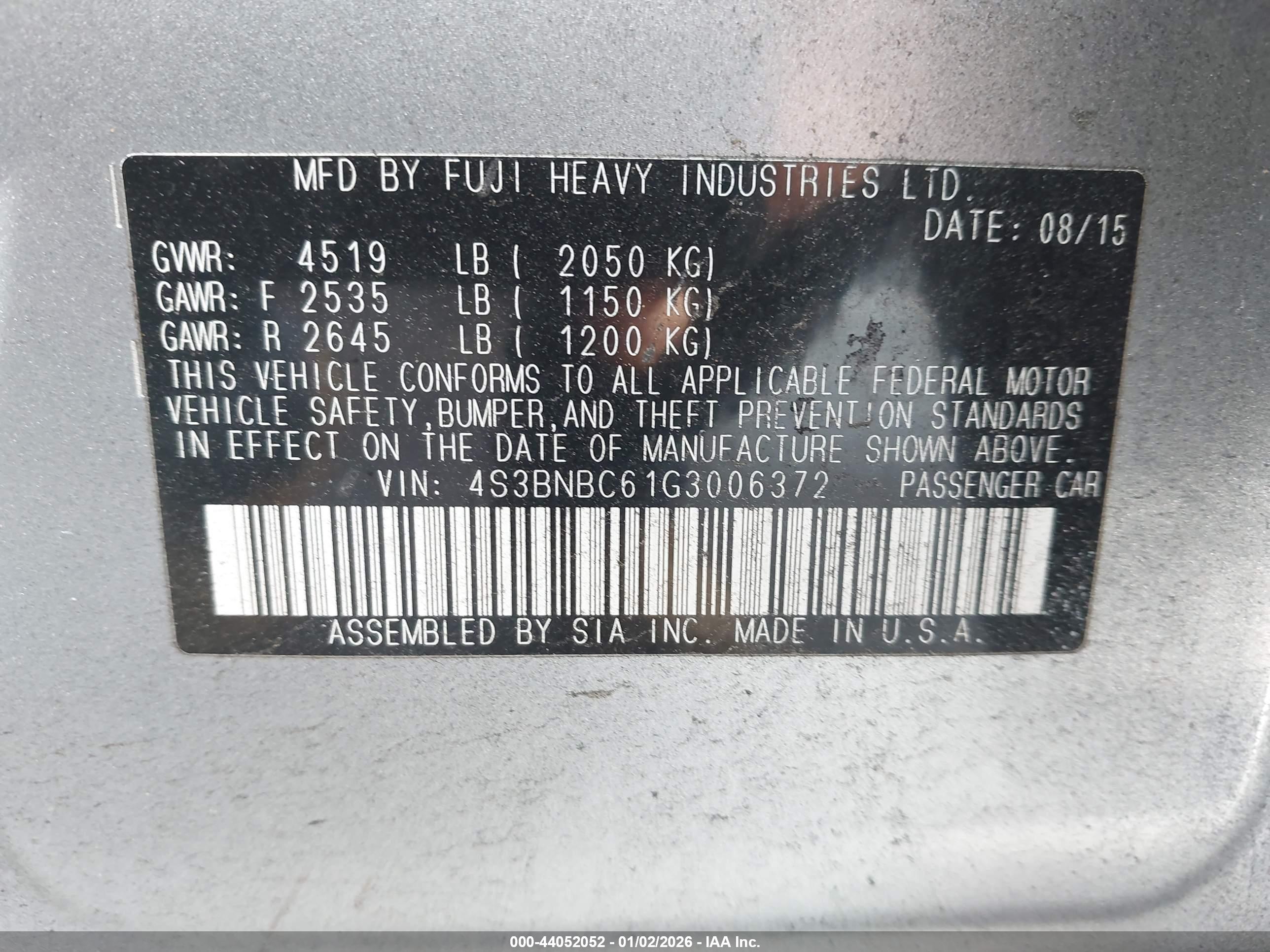 SUBARU LEGACY image 9