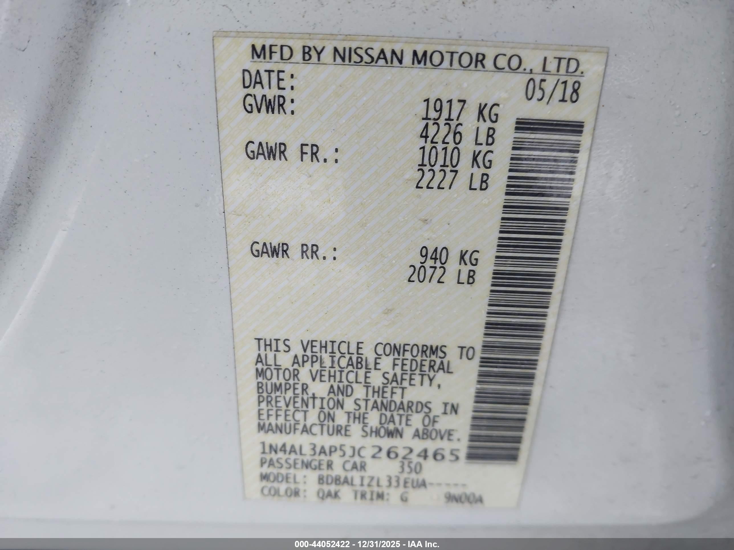 NISSAN ALTIMA image 9