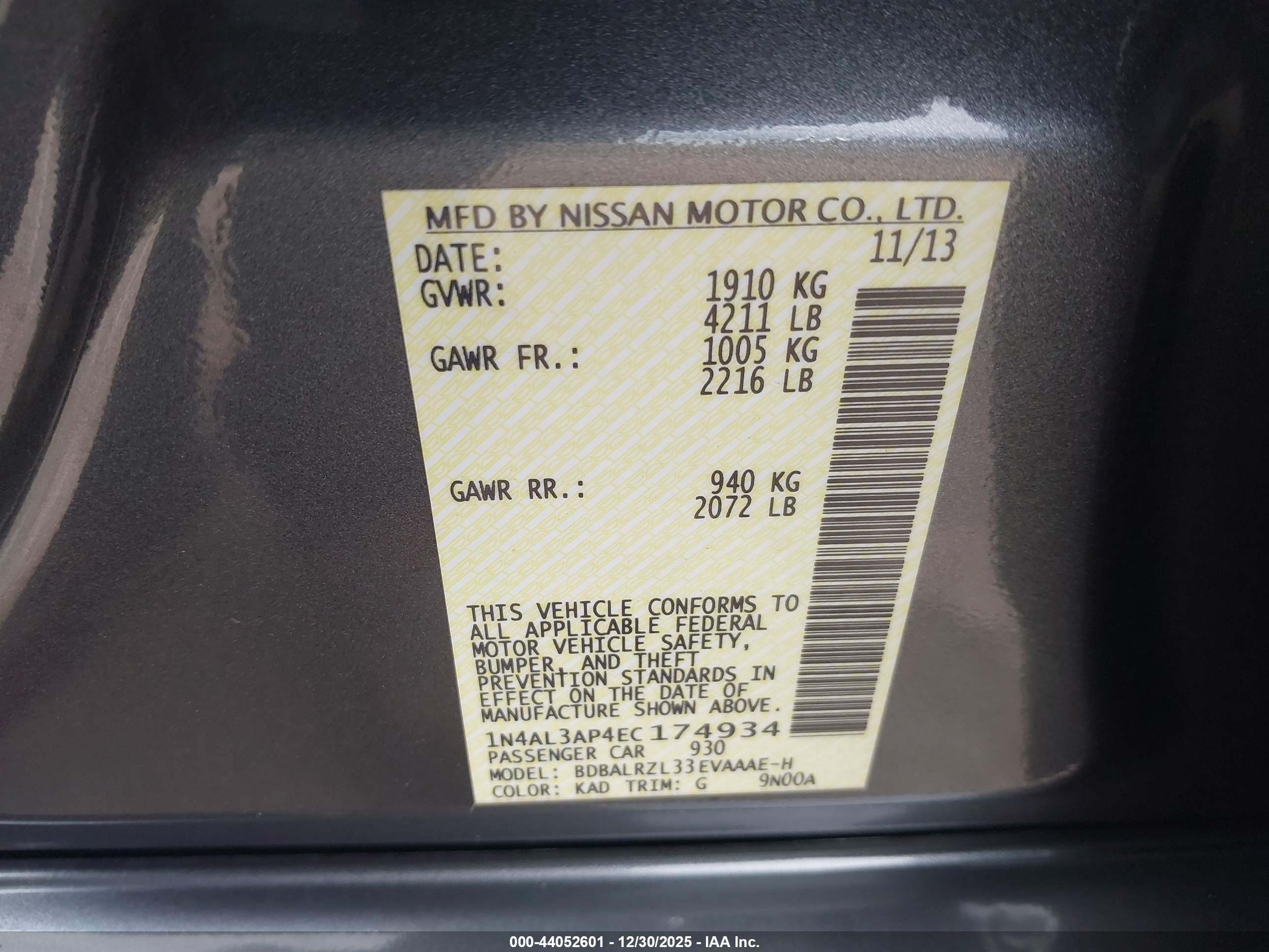 NISSAN ALTIMA image 9
