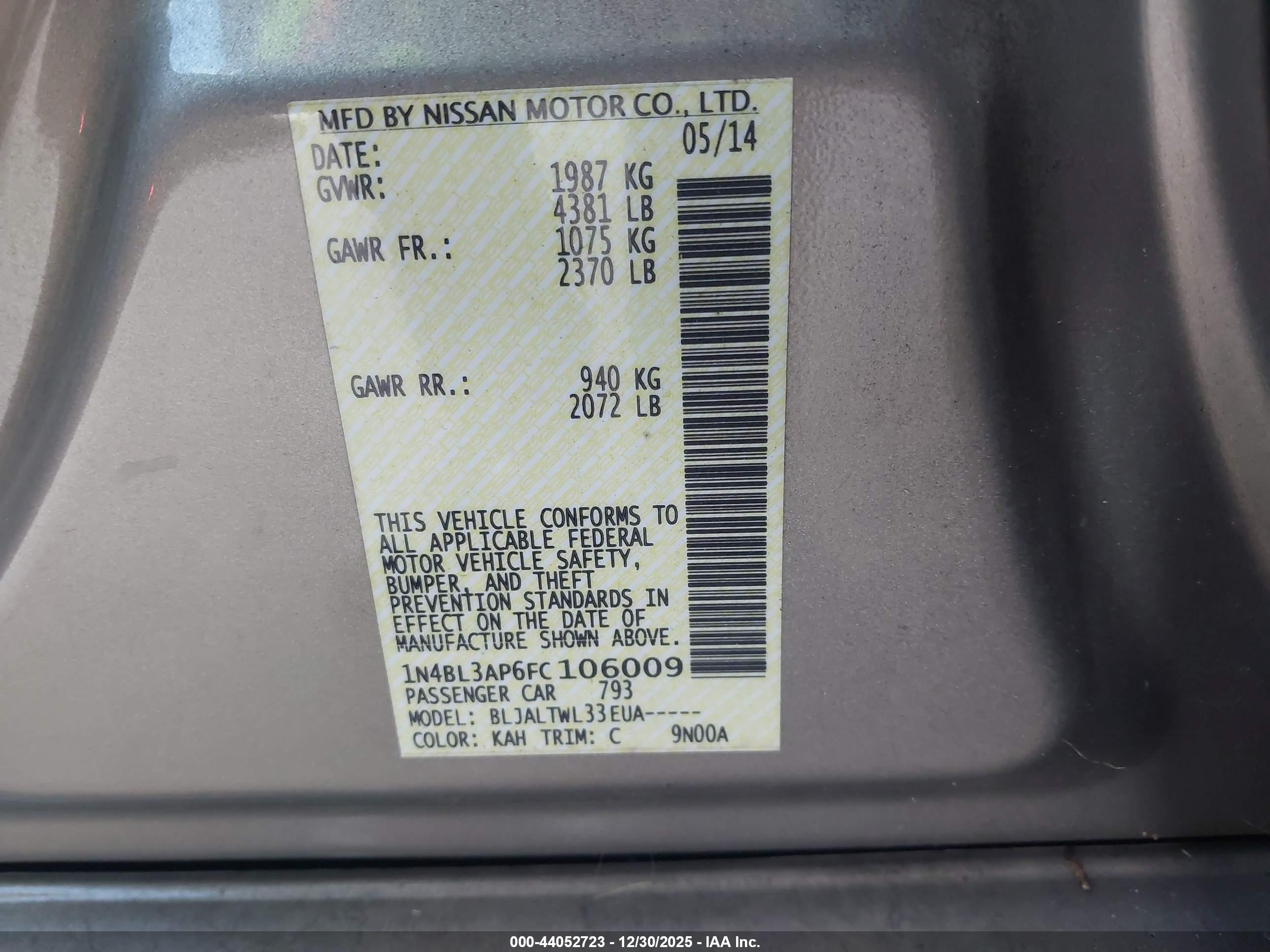 NISSAN ALTIMA image 9