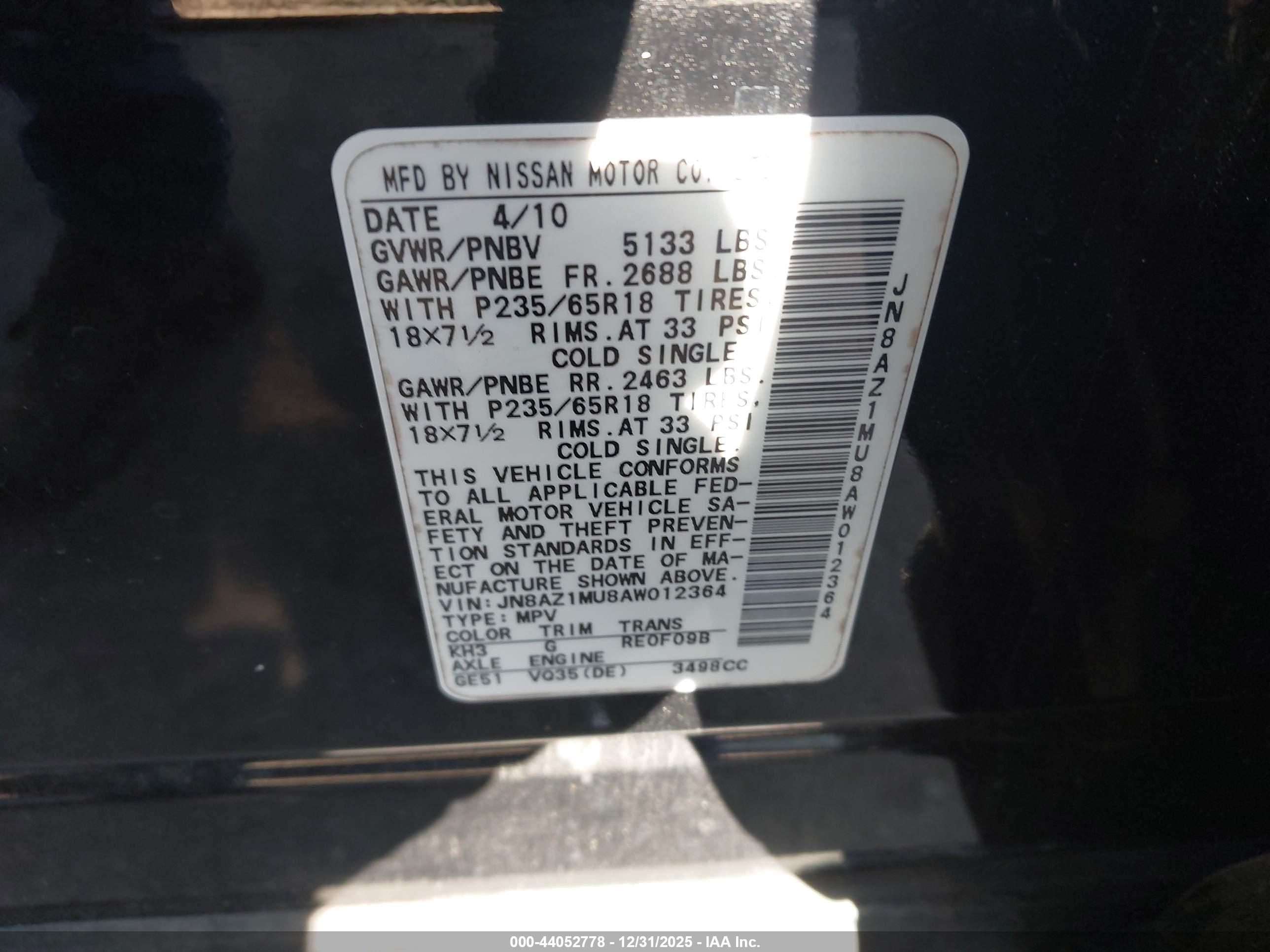 NISSAN MURANO image 9