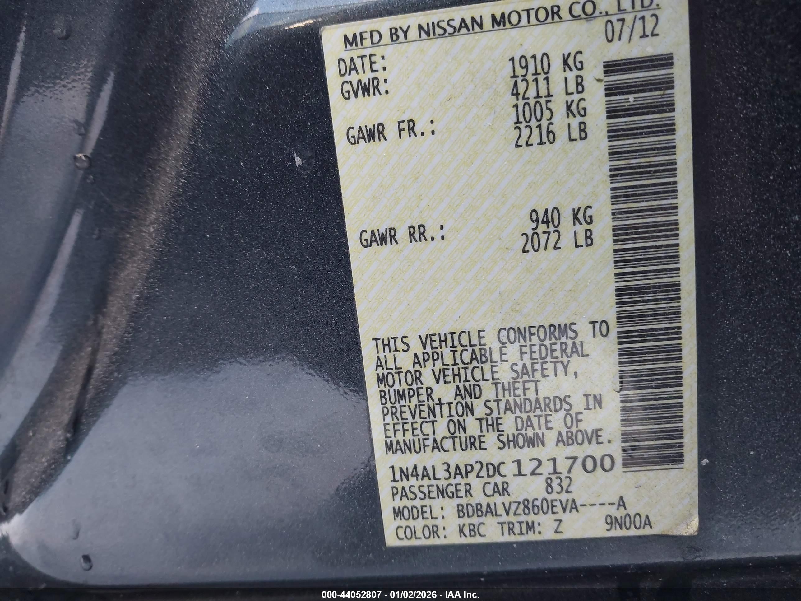 NISSAN ALTIMA image 9