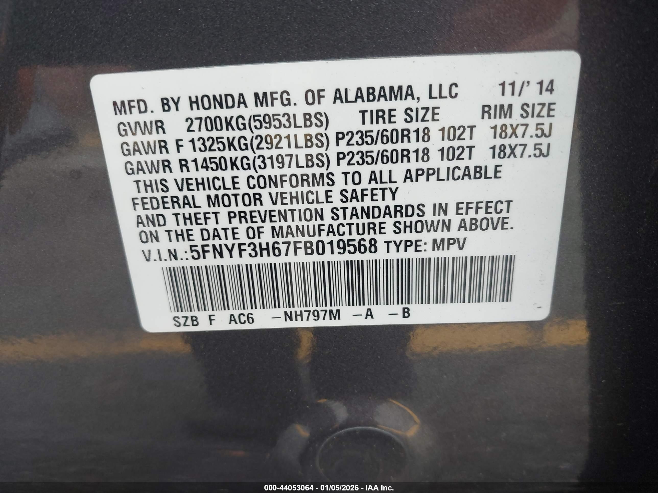 HONDA PILOT image 9