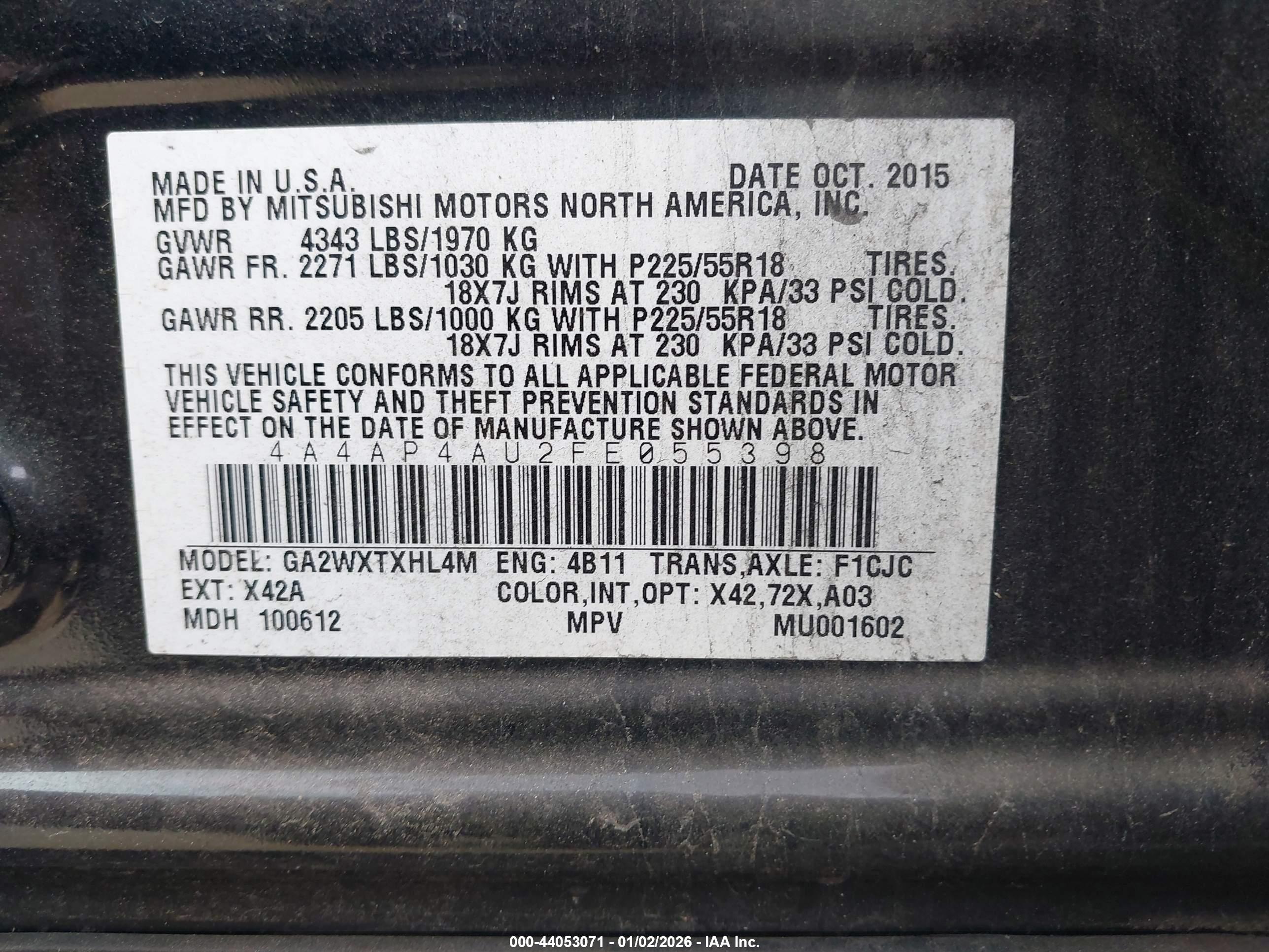 MITSUBISHI OUTLANDER image 9