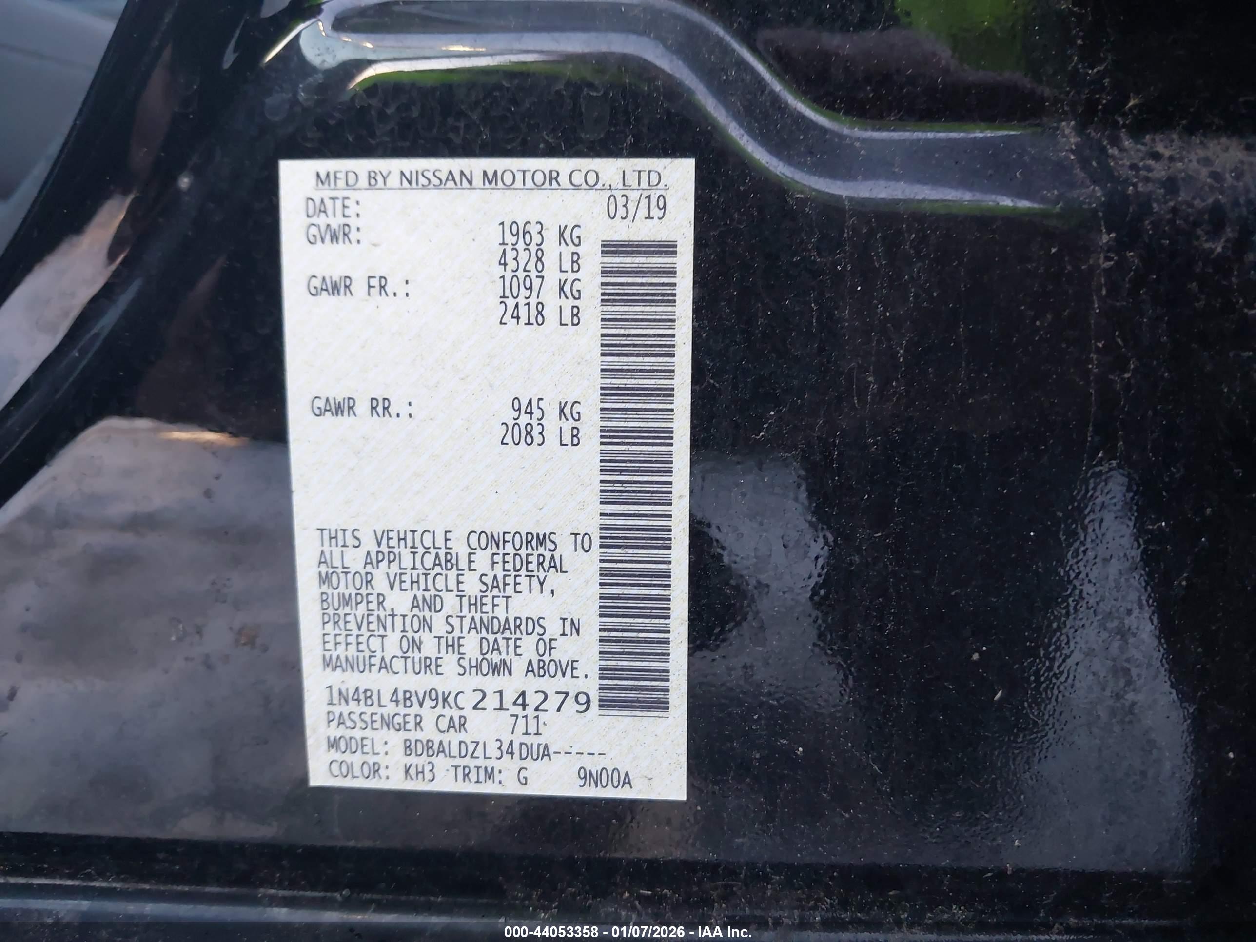 NISSAN ALTIMA image 9