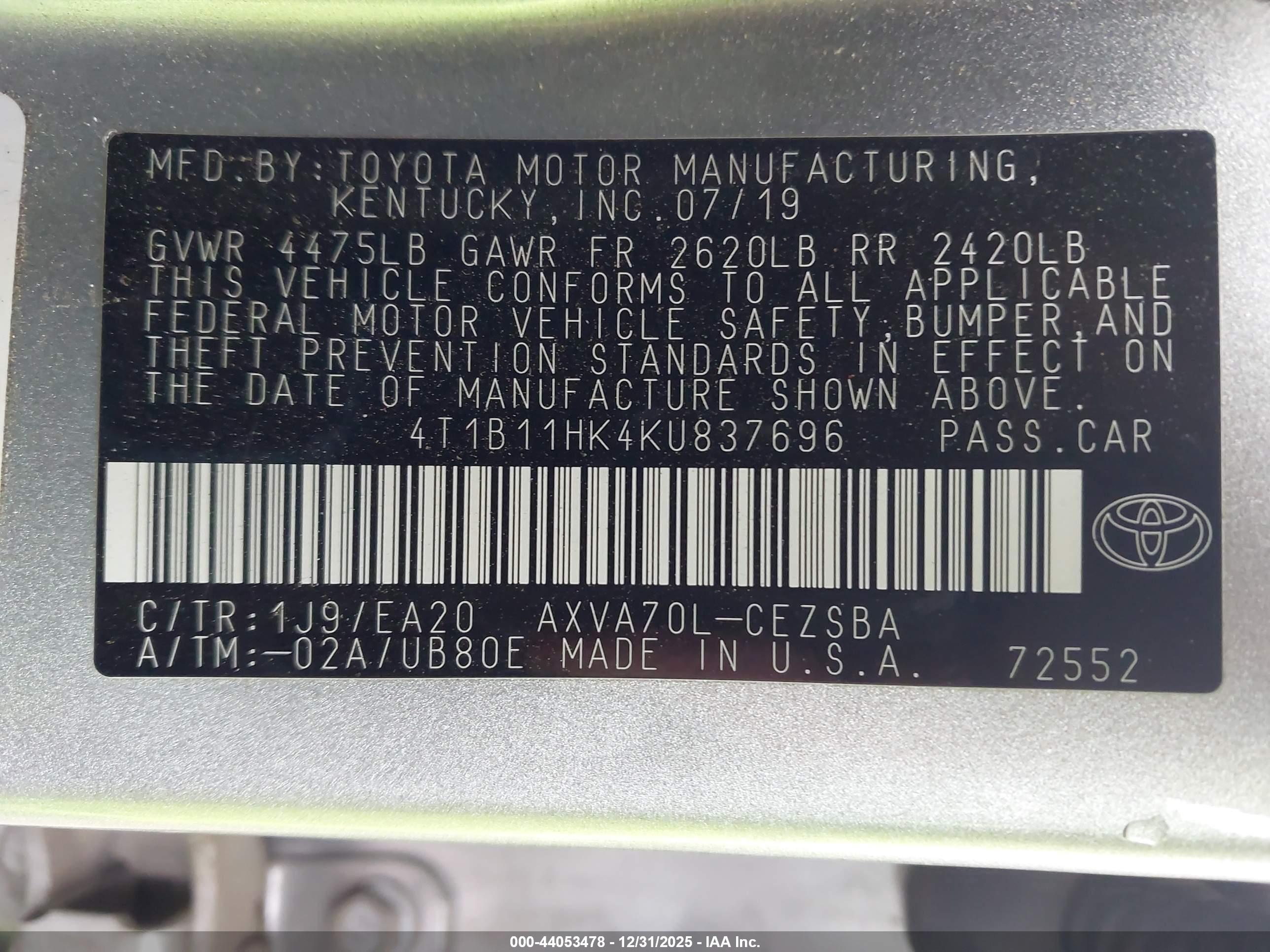 TOYOTA CAMRY image 9