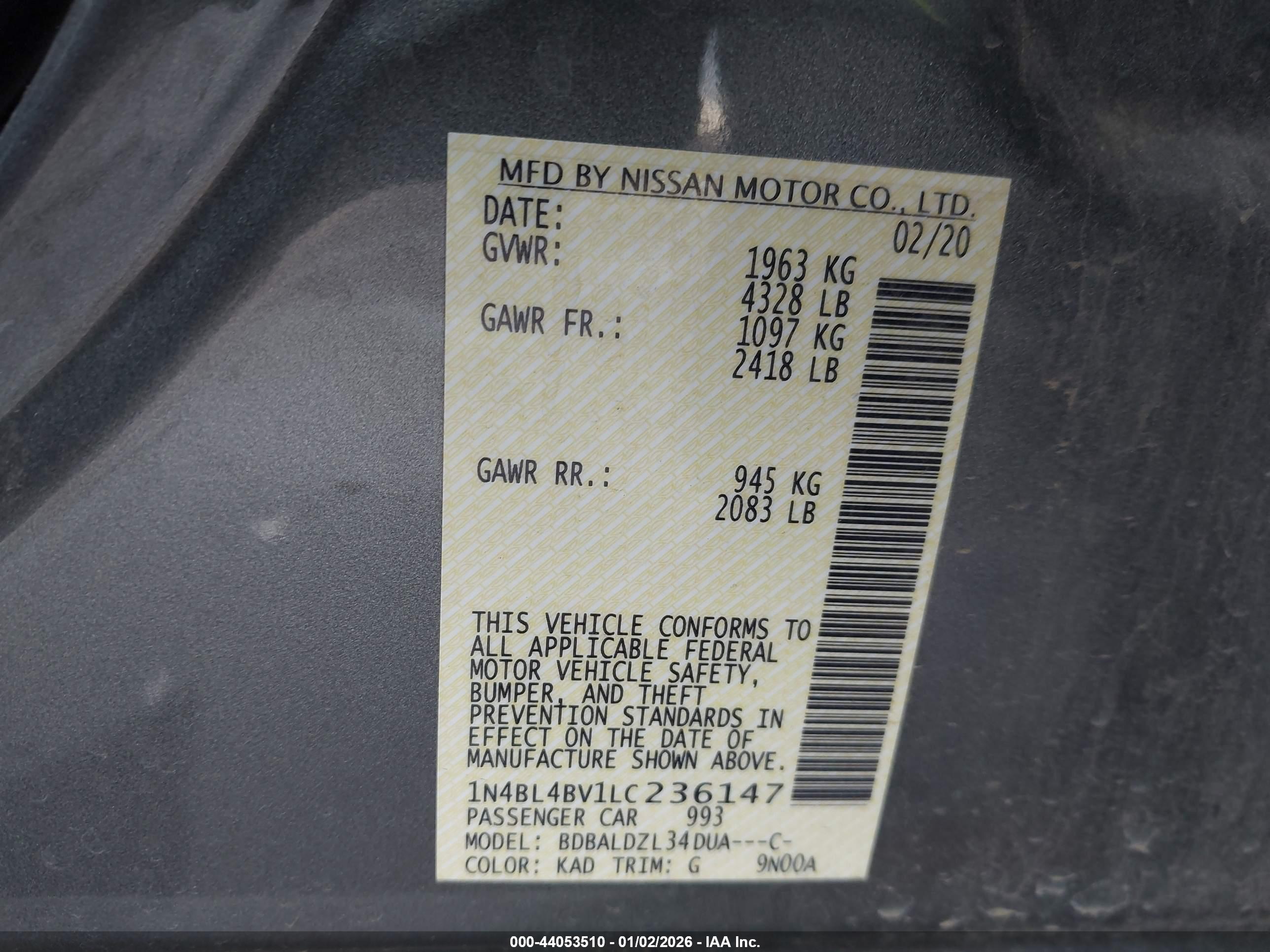 NISSAN ALTIMA image 9