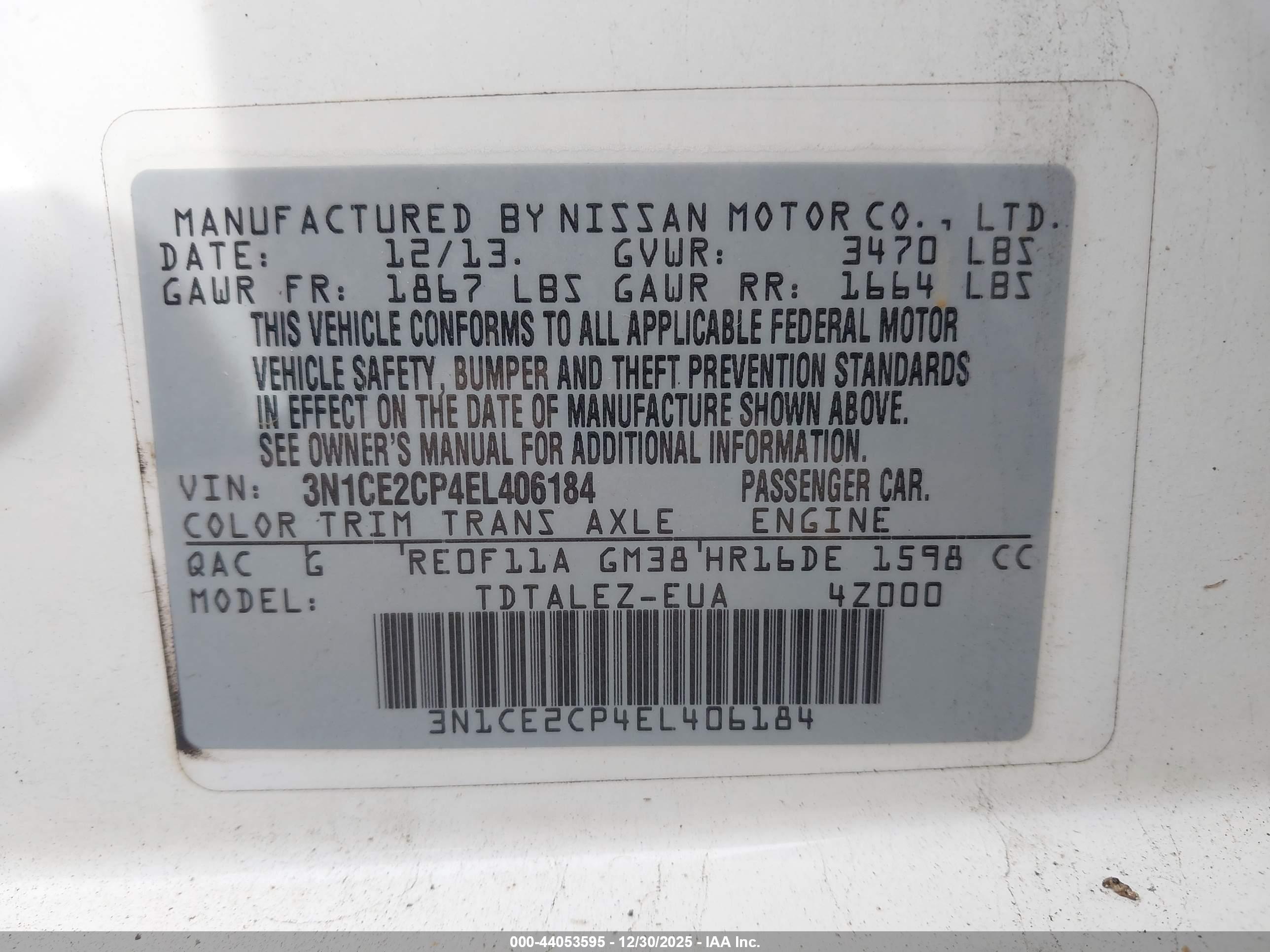 NISSAN VERSA image 9