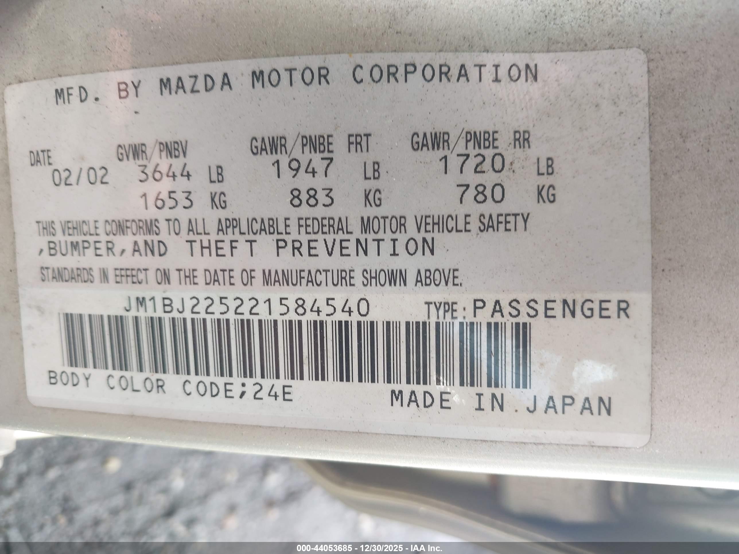 MAZDA PROTEGE image 9