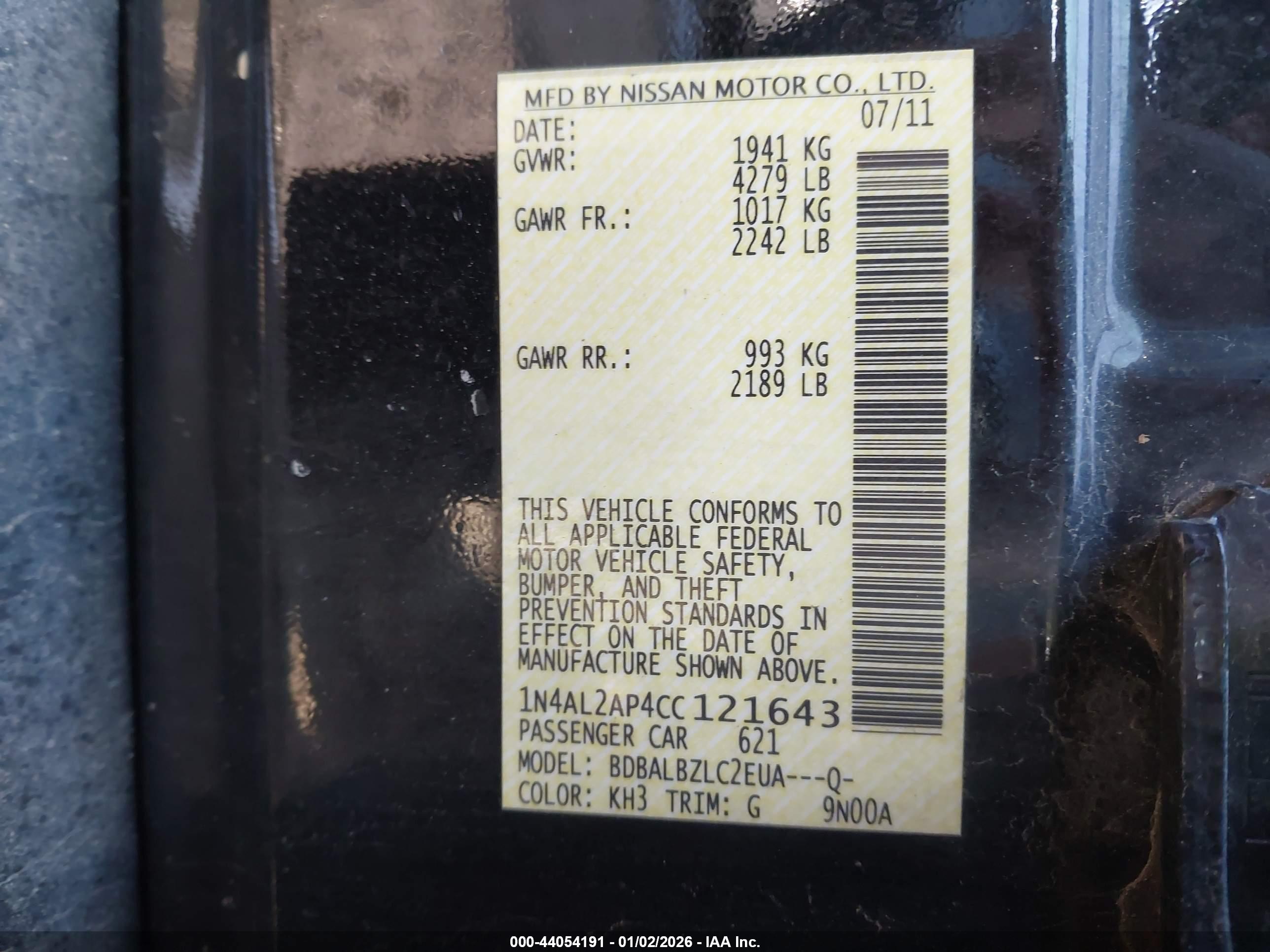 NISSAN ALTIMA image 9