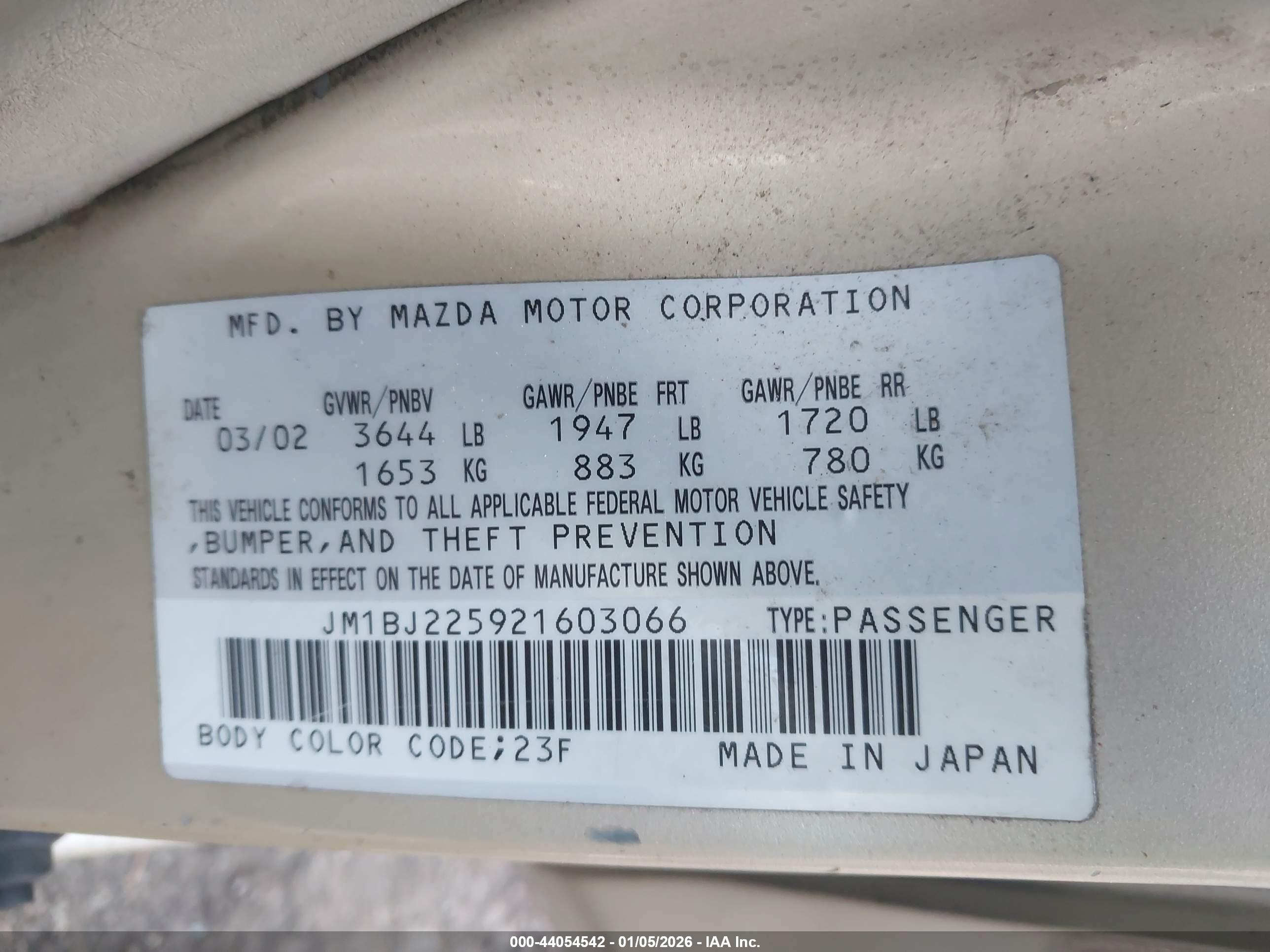 MAZDA PROTEGE image 9