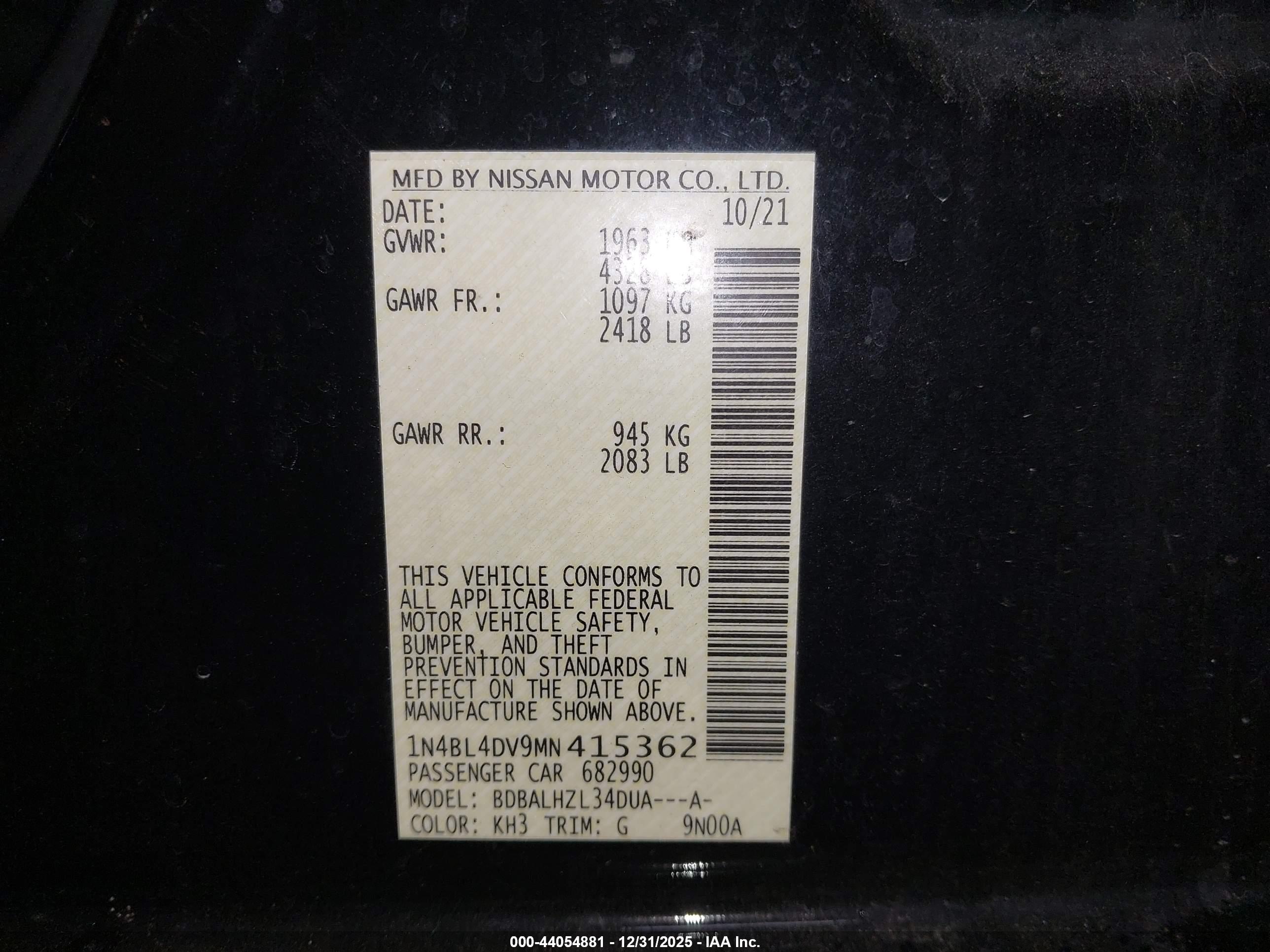 NISSAN ALTIMA image 9