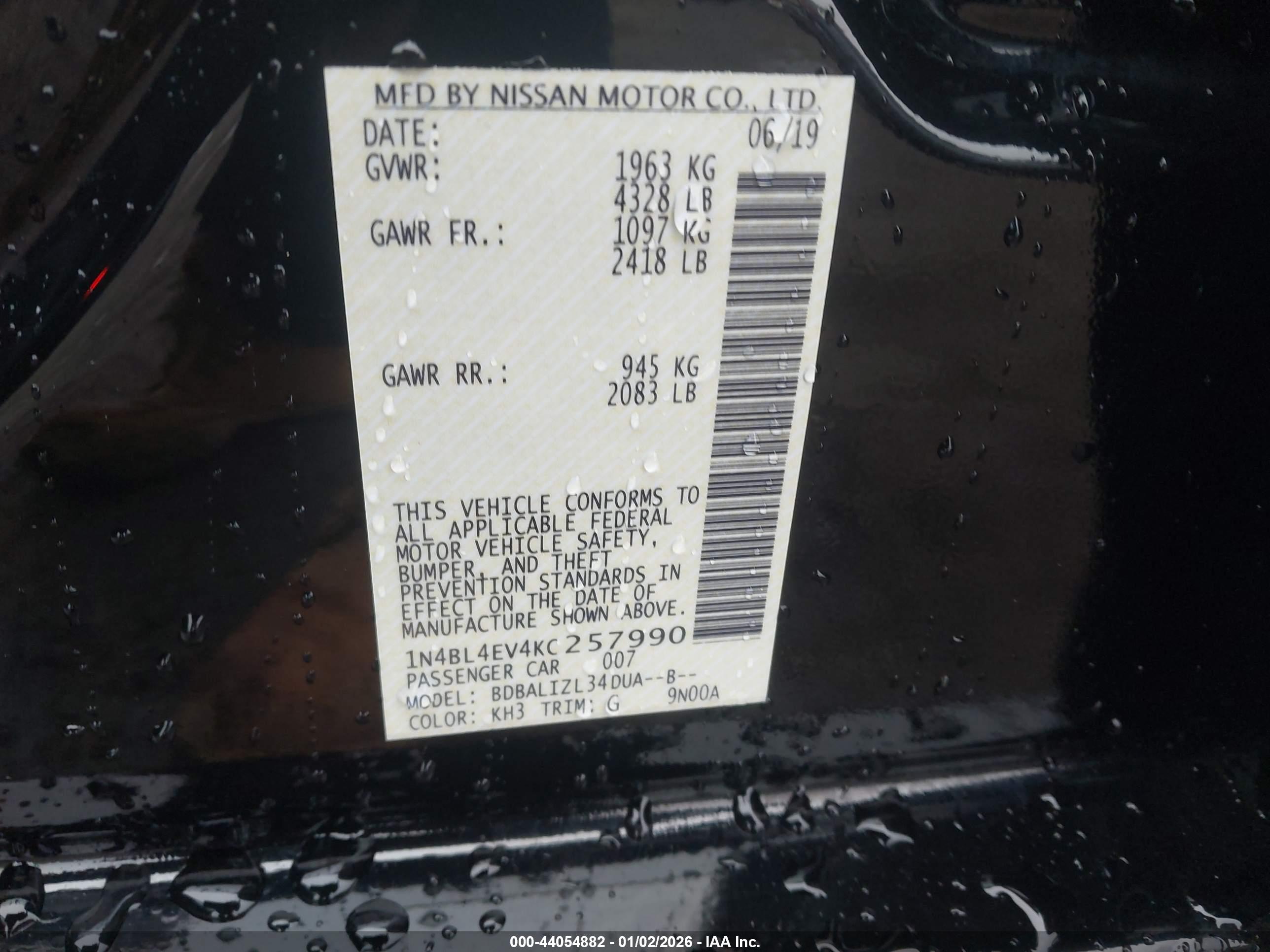 NISSAN ALTIMA image 9