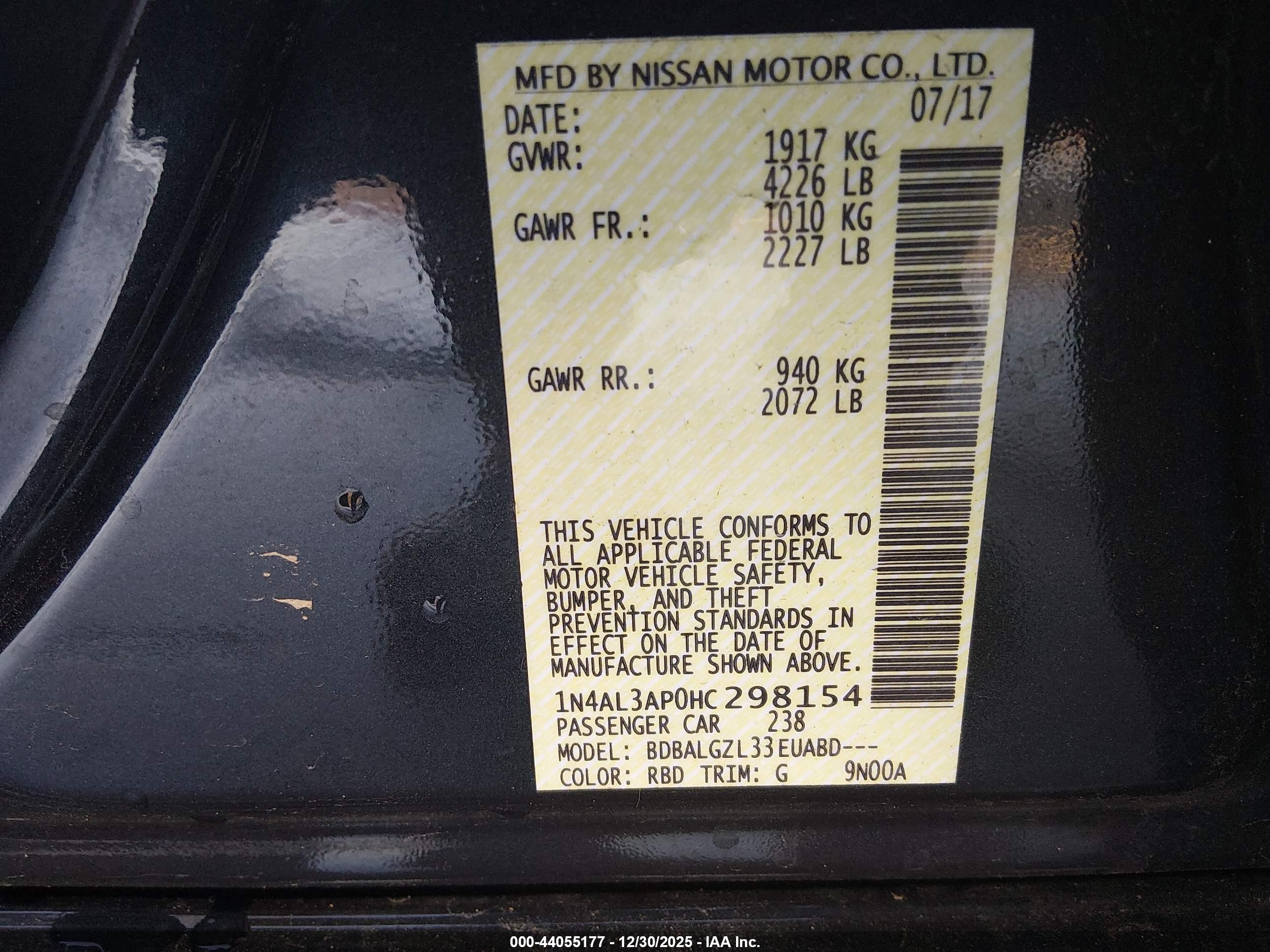 NISSAN ALTIMA image 9