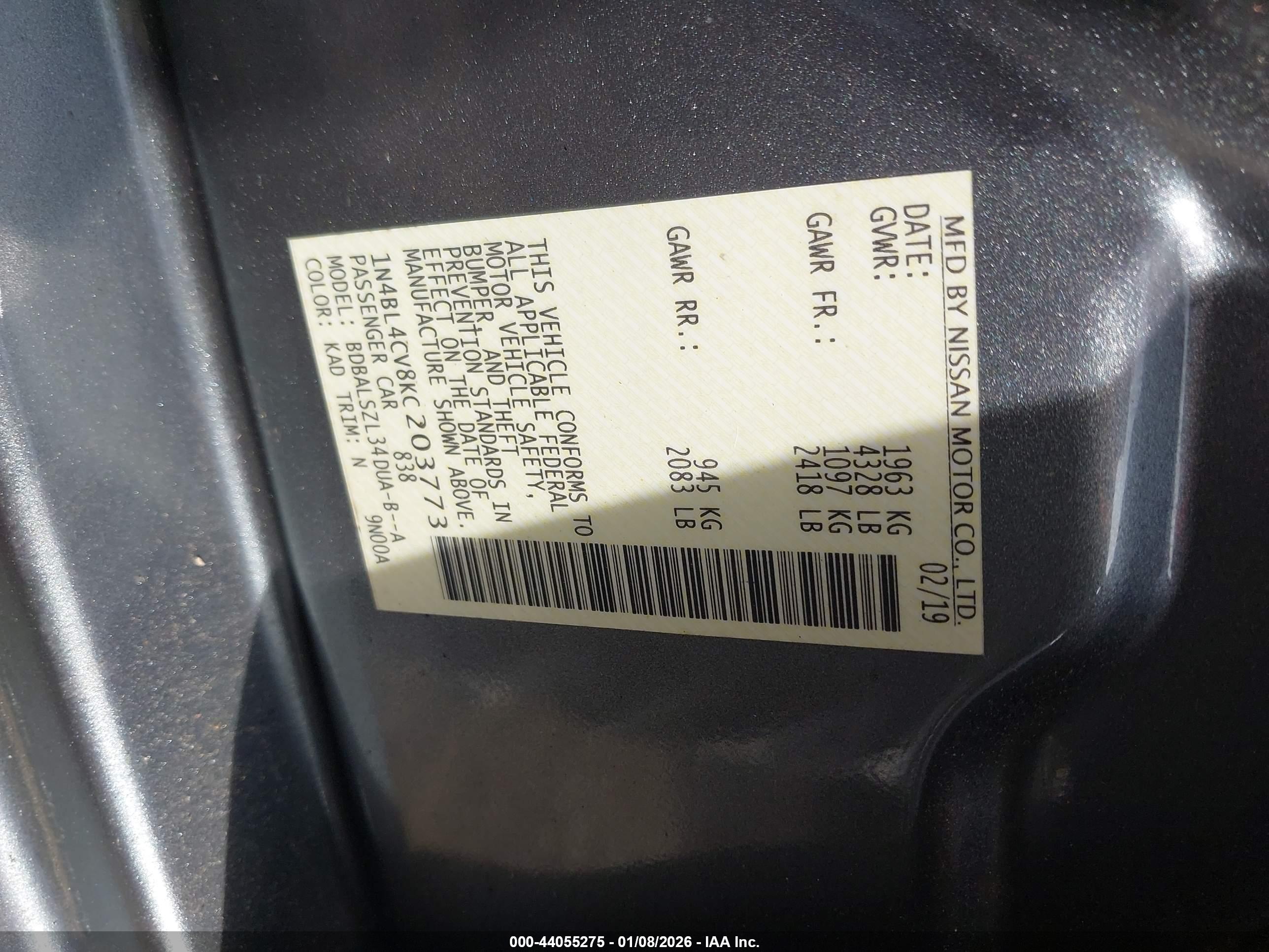 NISSAN ALTIMA image 9