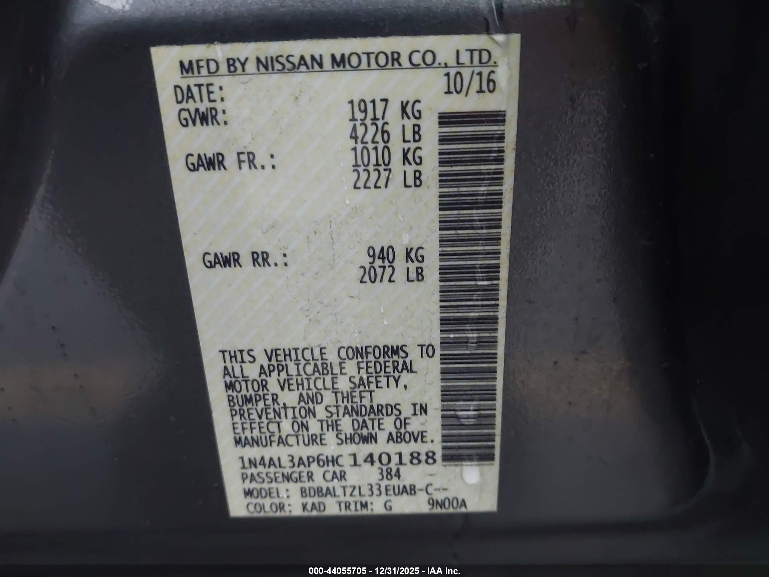 NISSAN ALTIMA image 9