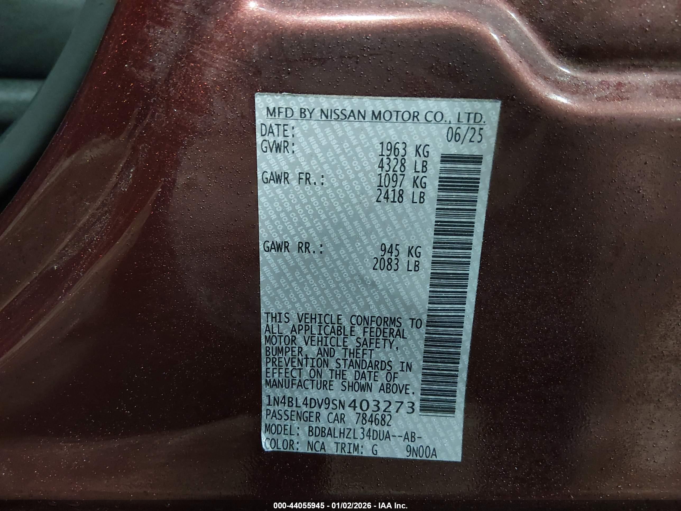 NISSAN ALTIMA image 9