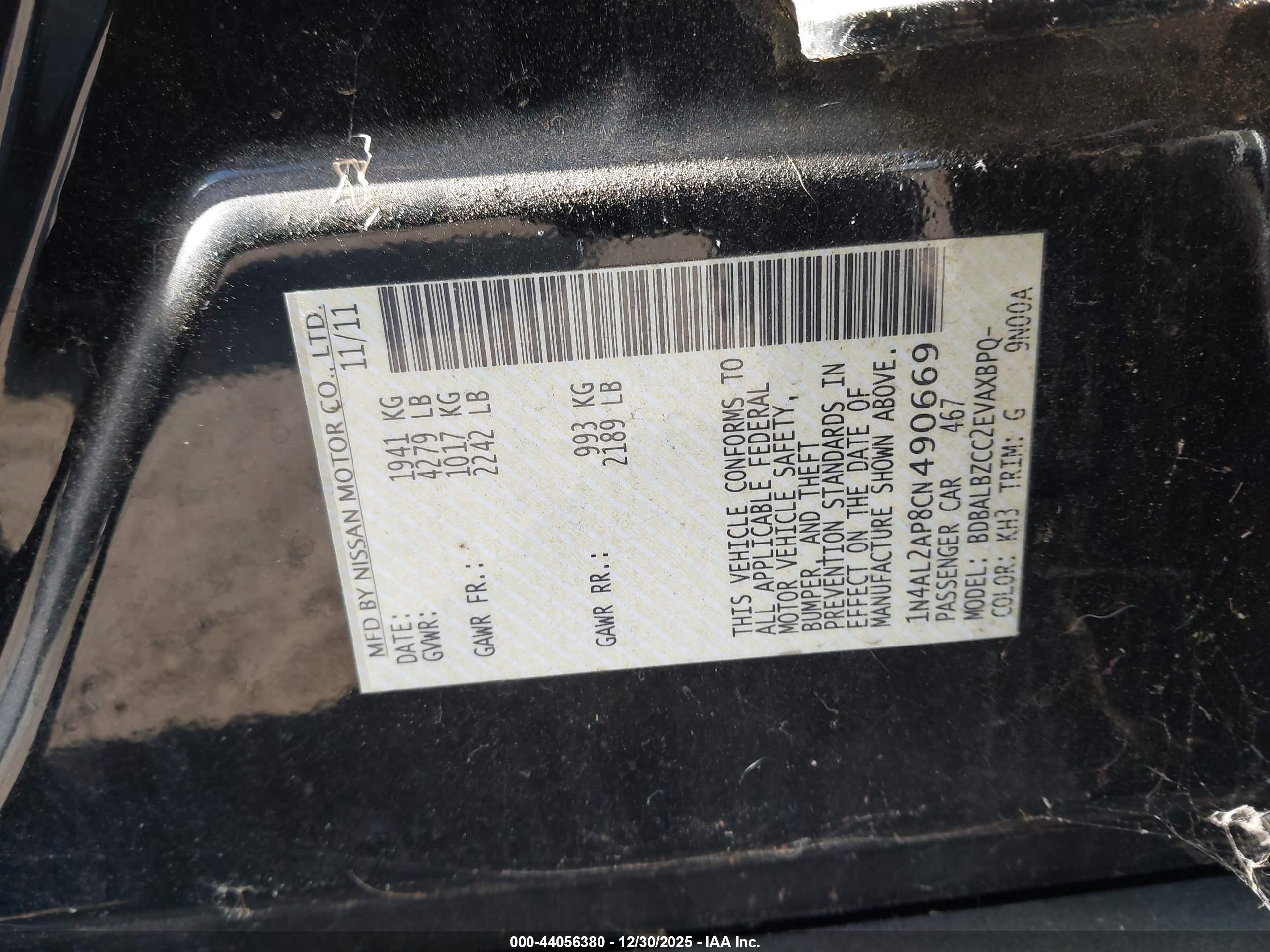 NISSAN ALTIMA image 9