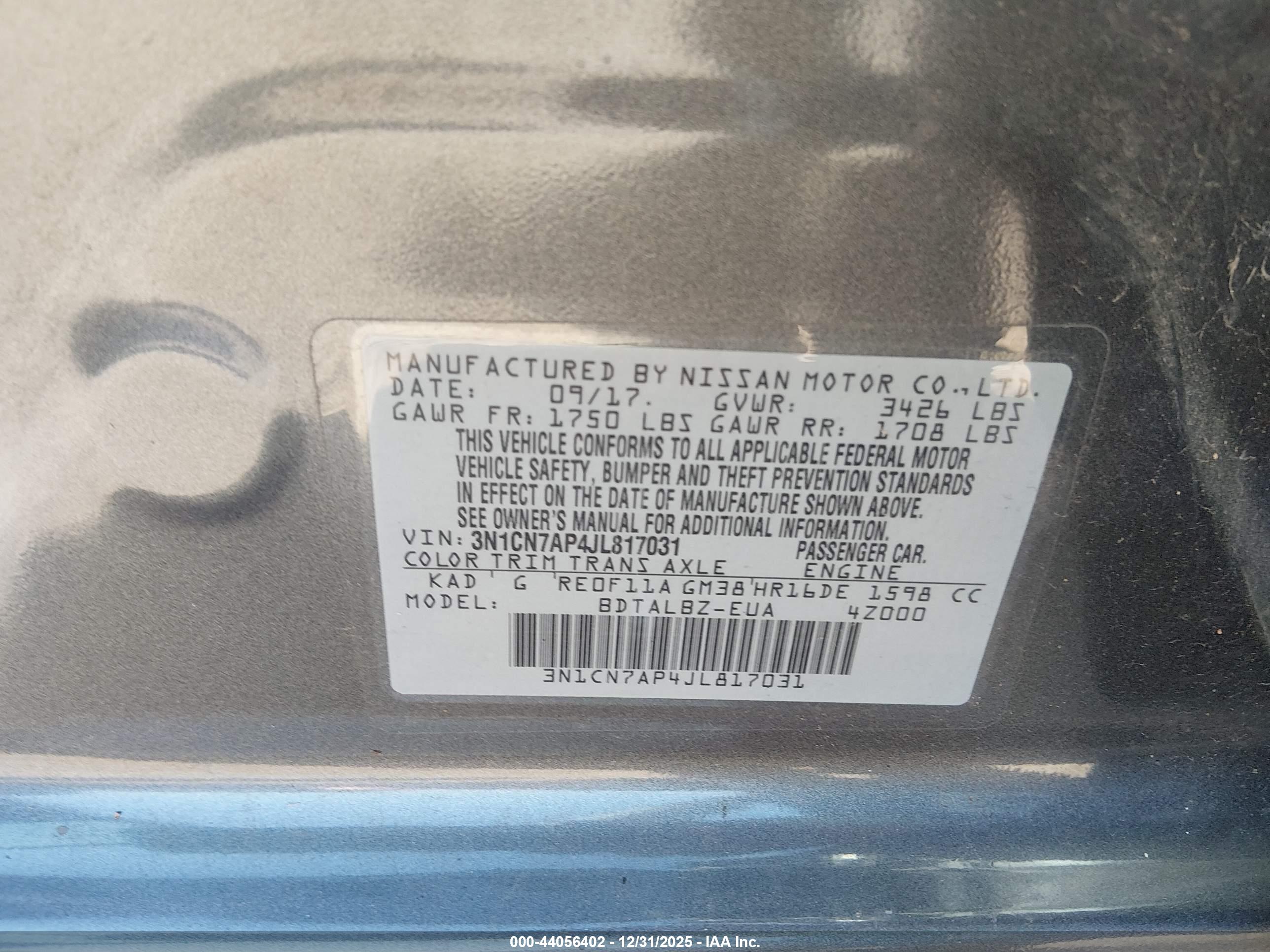 NISSAN VERSA image 9