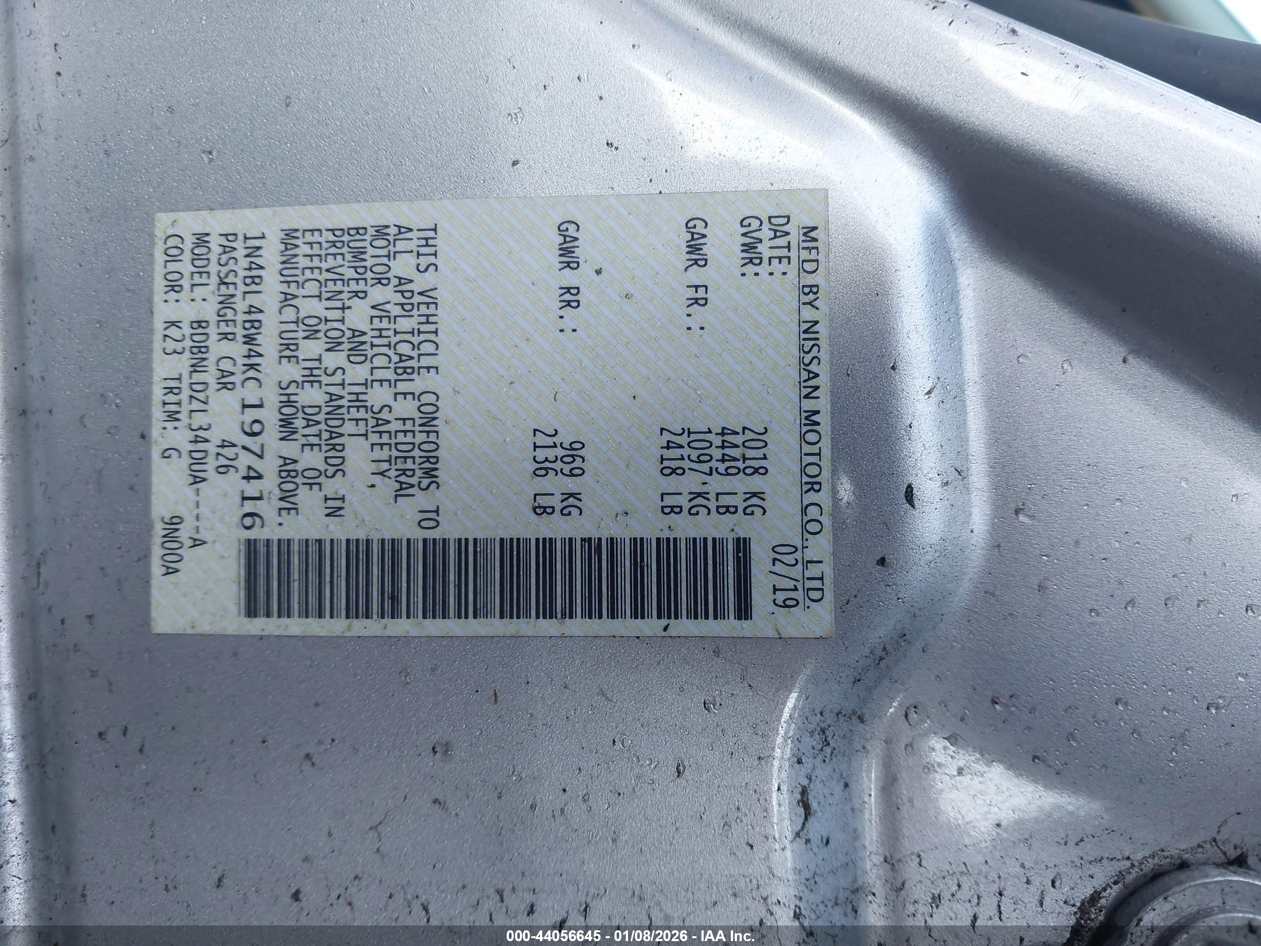 NISSAN ALTIMA image 9