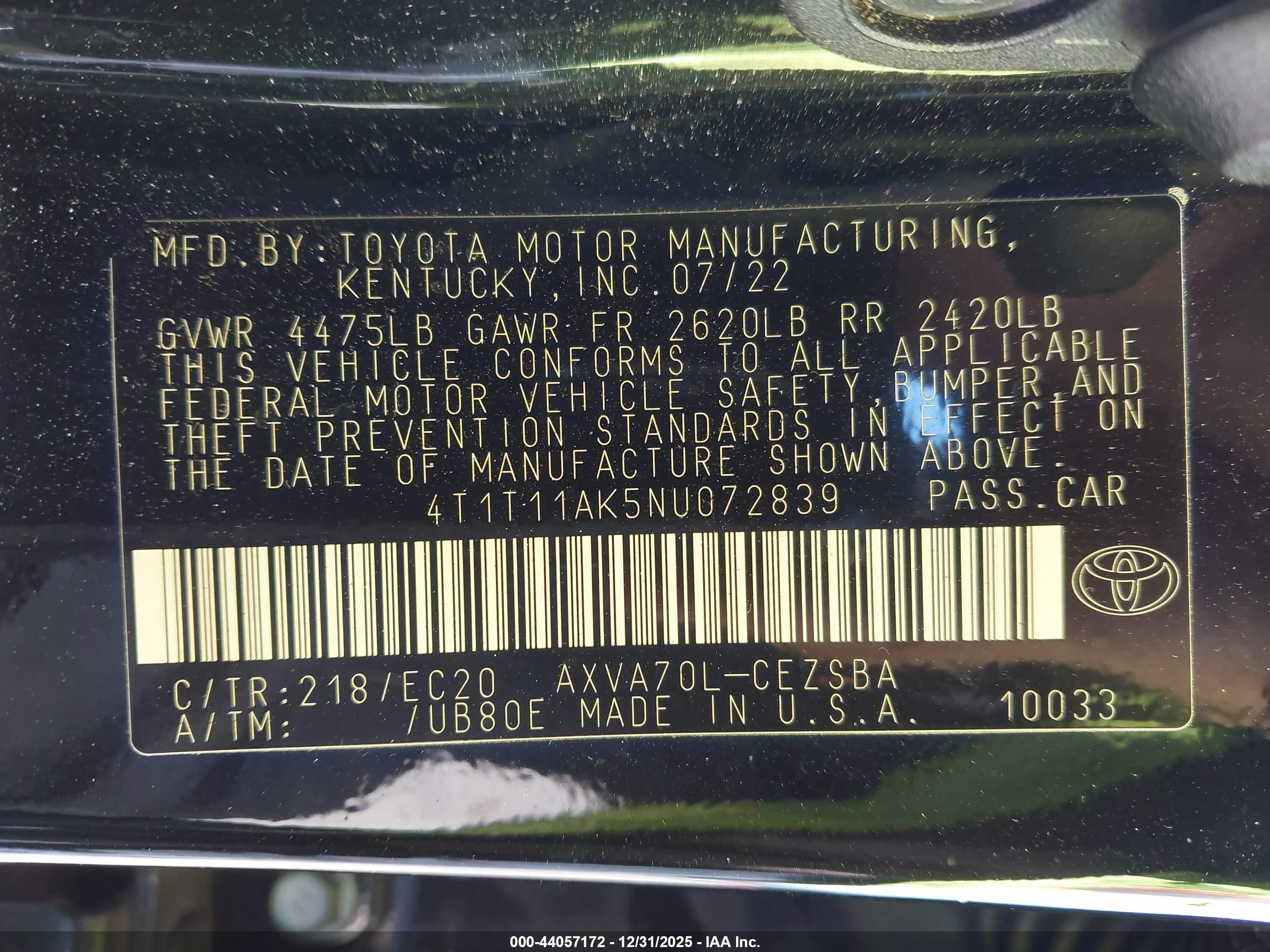 TOYOTA CAMRY image 9