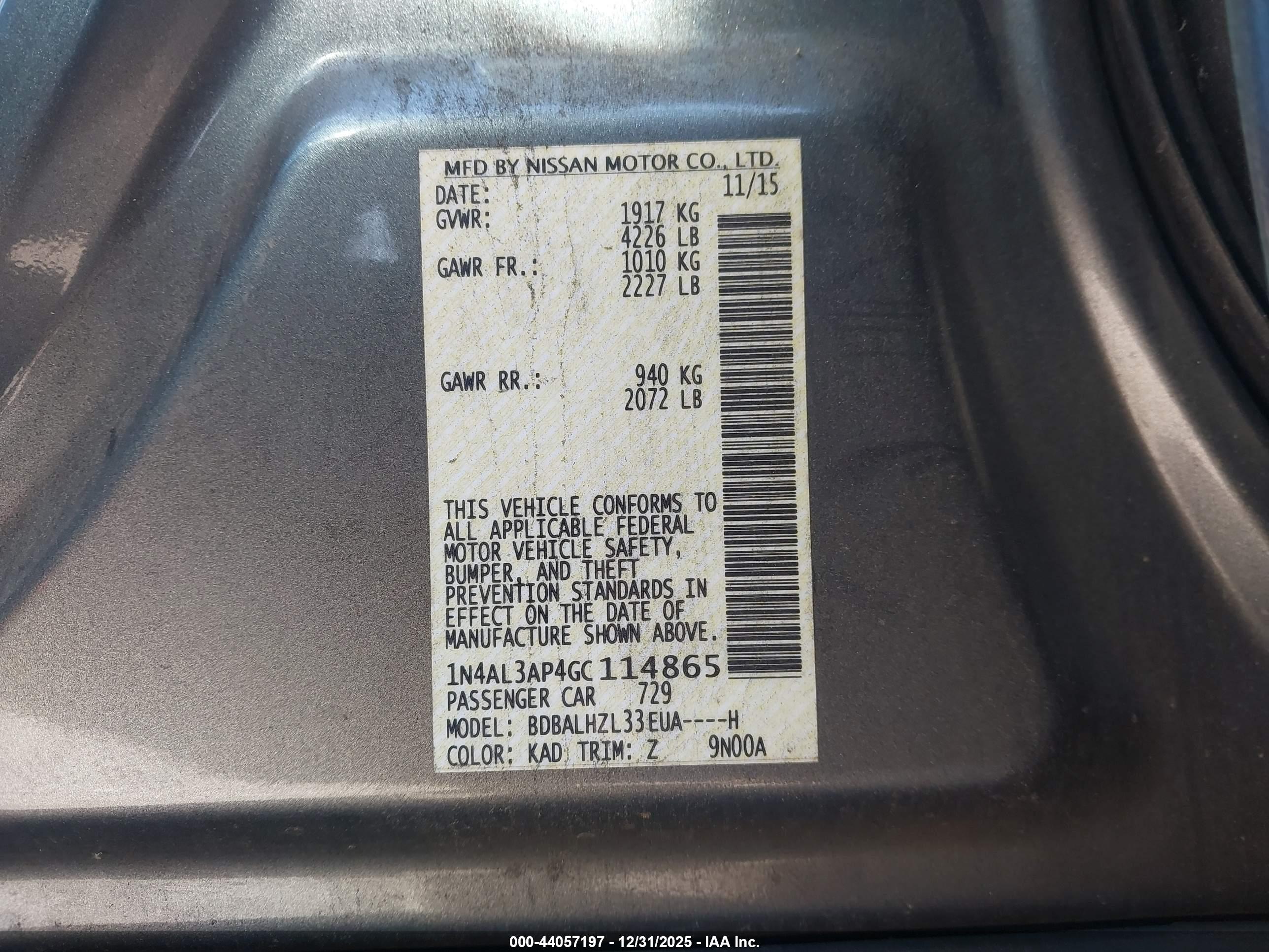 NISSAN ALTIMA image 9