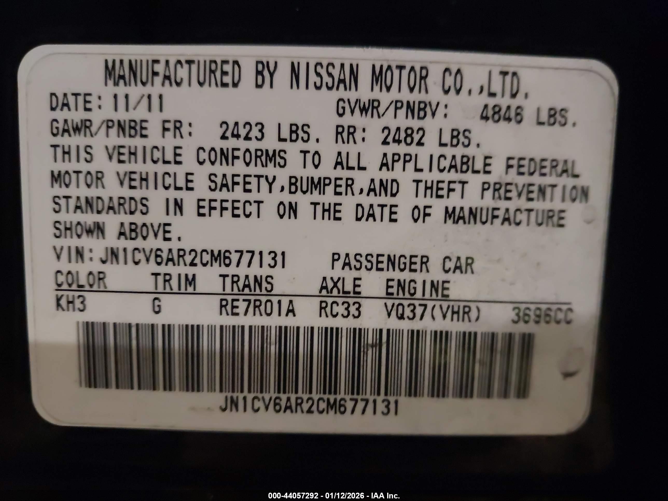 INFINITI G37X image 9