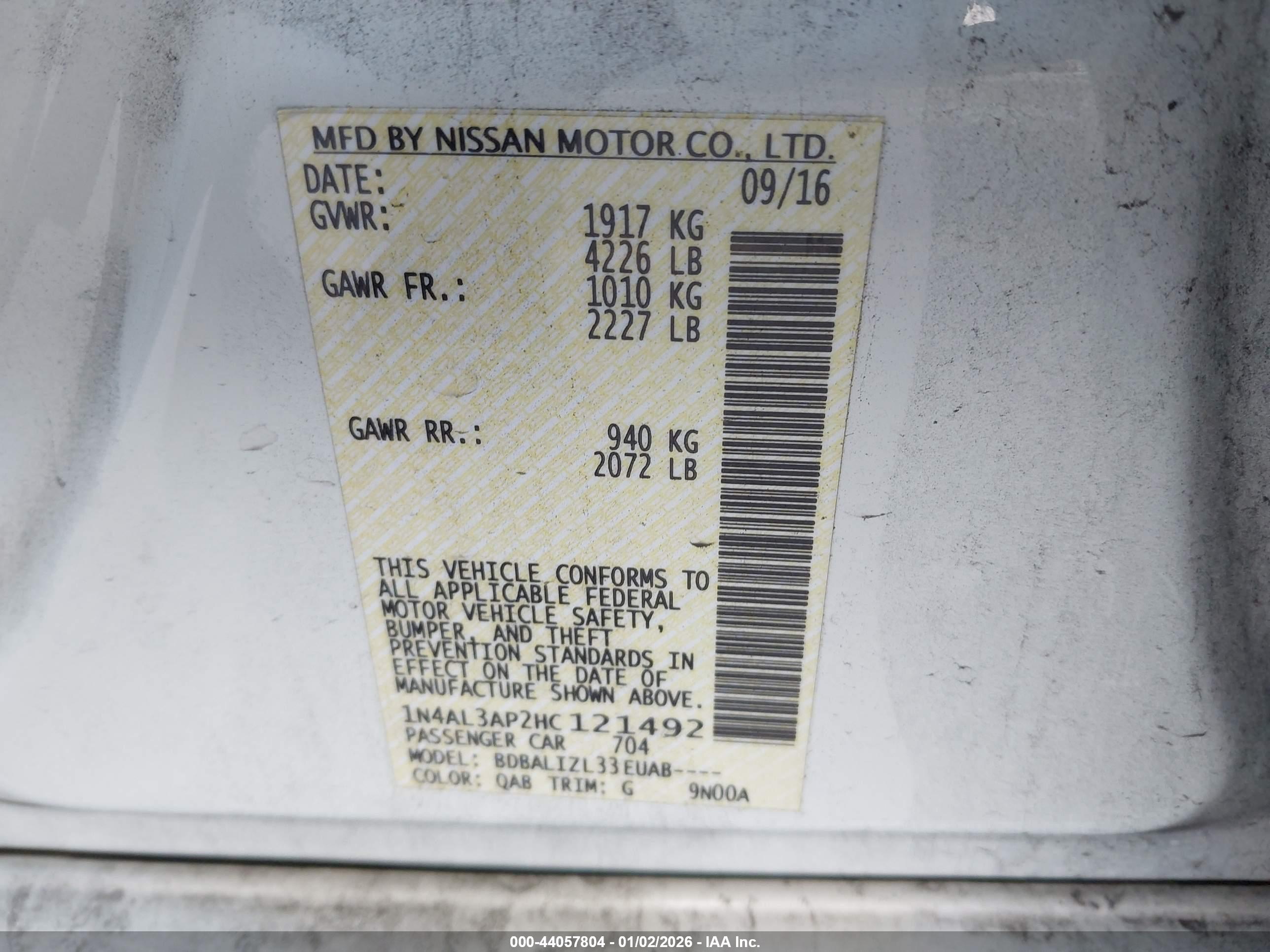 NISSAN ALTIMA image 9
