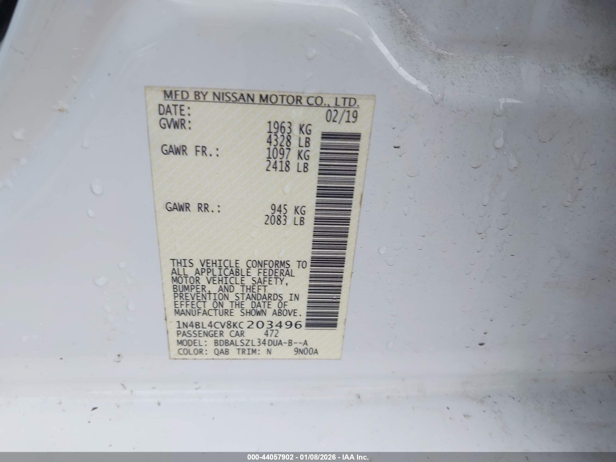 NISSAN ALTIMA image 9
