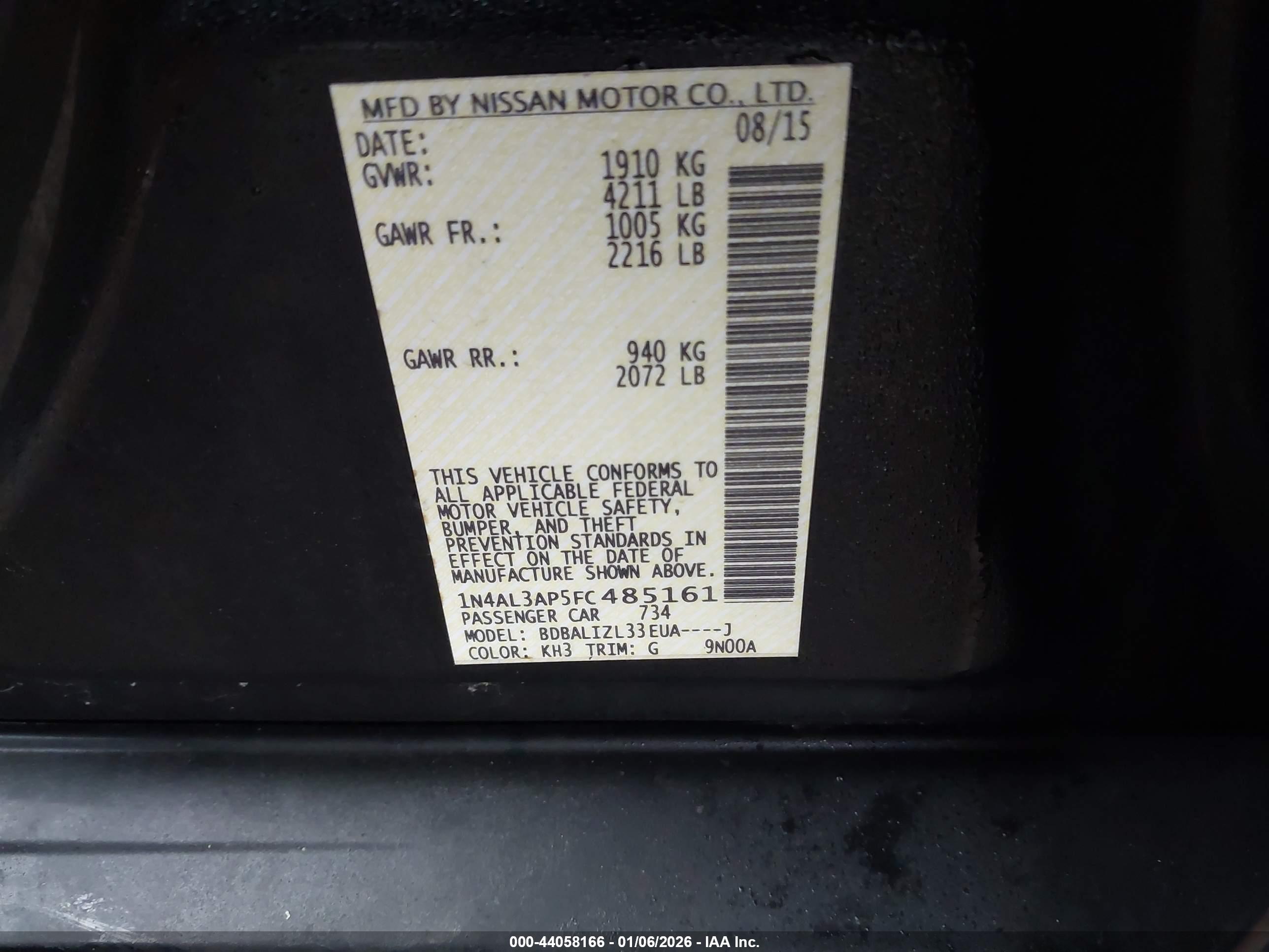 NISSAN ALTIMA image 9