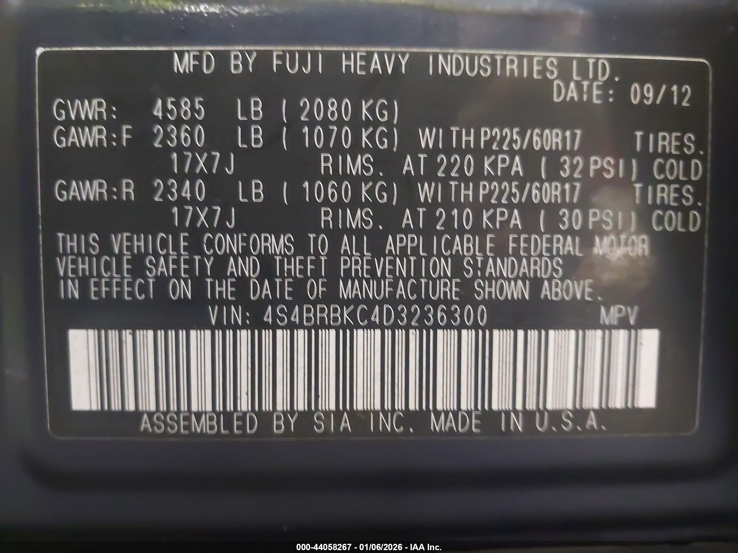 SUBARU OUTBACK image 9