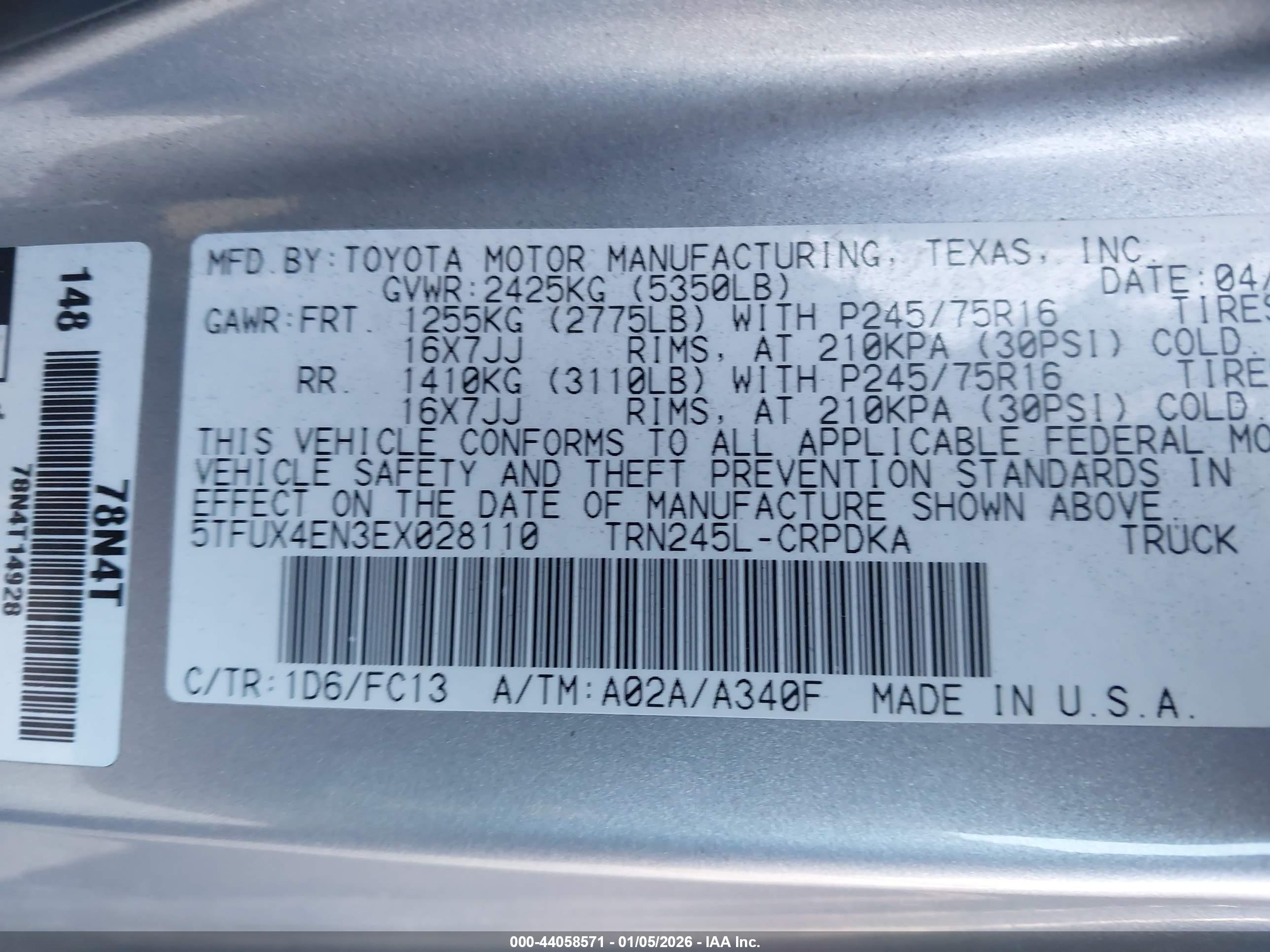 TOYOTA TACOMA image 9